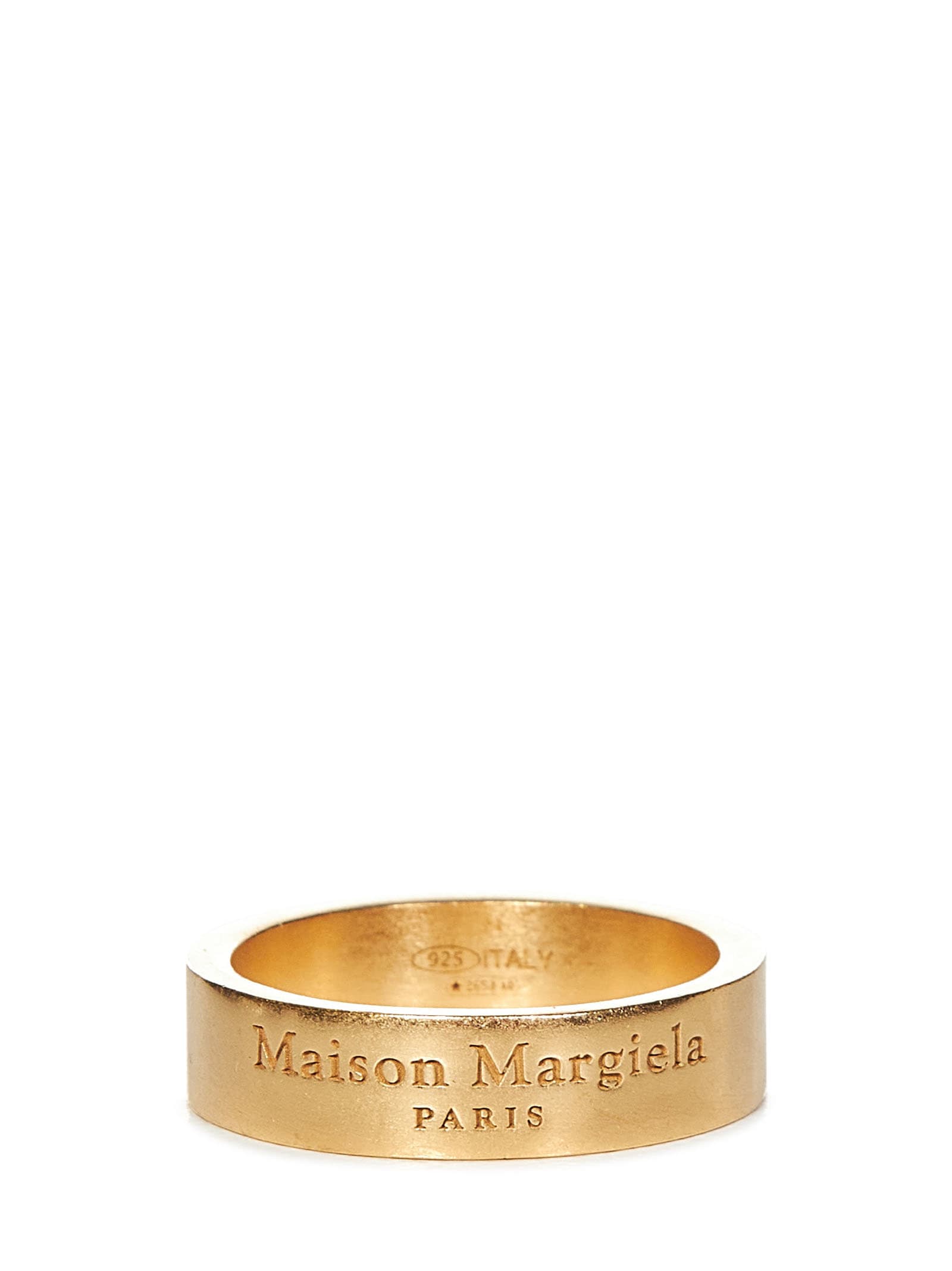 Shop Maison Margiela Logo Ring In Golden