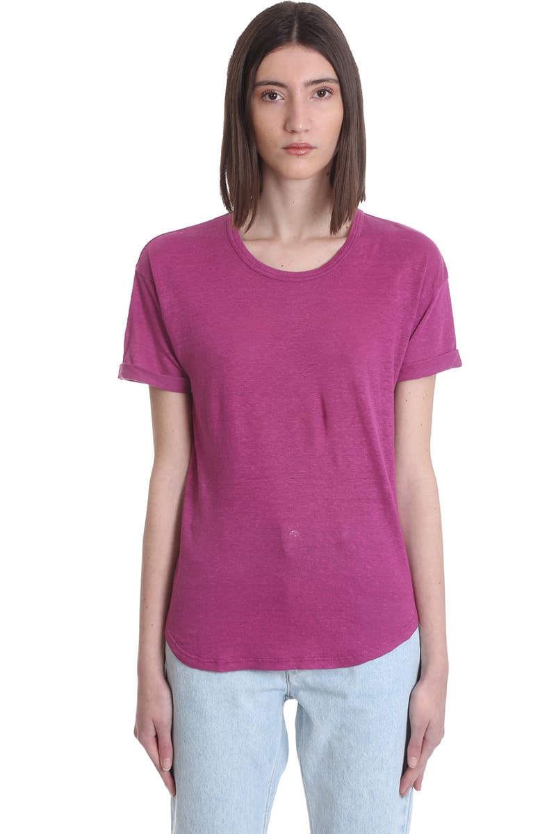 Isabel Marant Étoile Koldi T-shirt In Rose-pink Linen