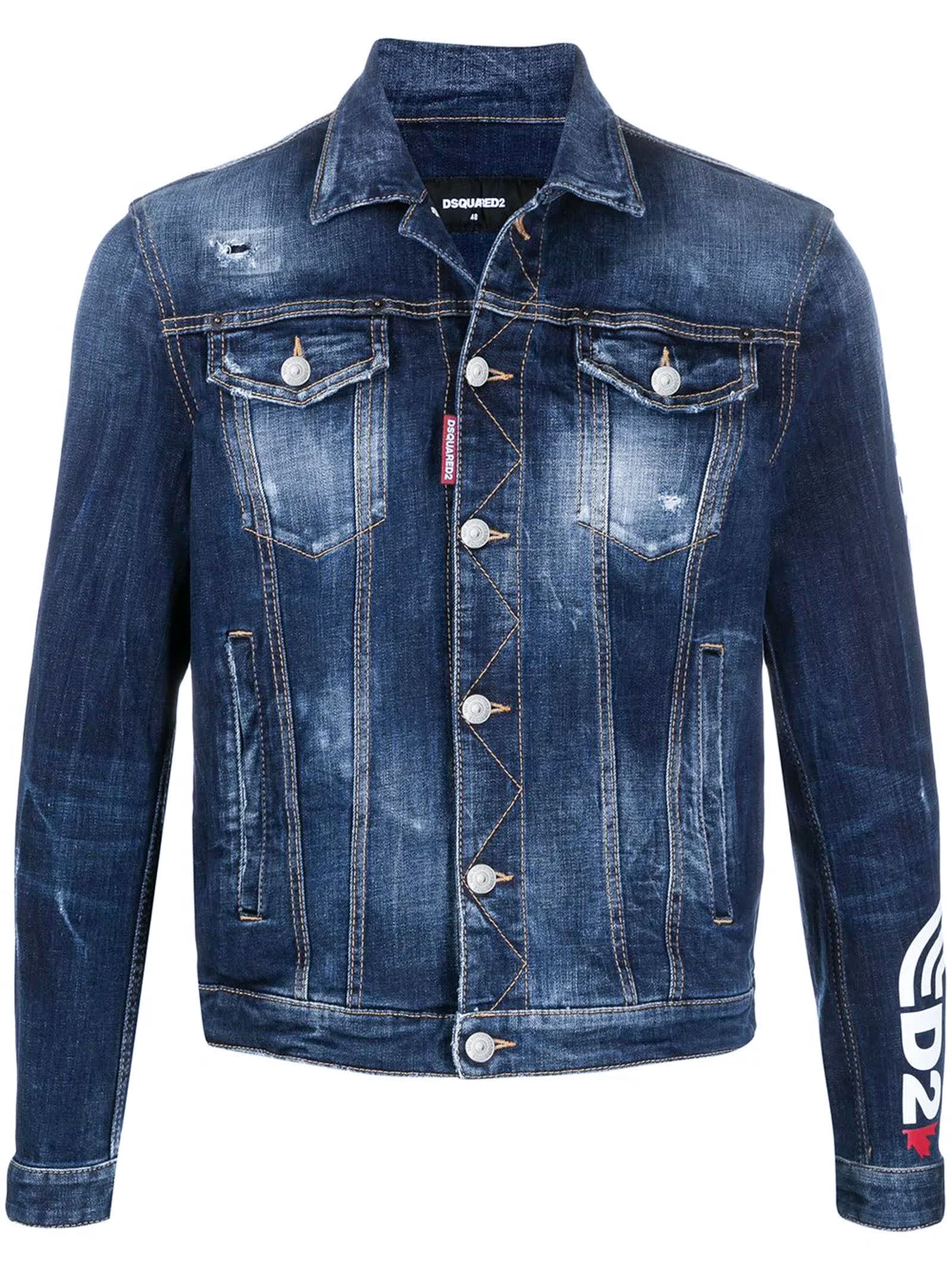 Dsquared2 Blue Stretch-cotton Denim Jacket