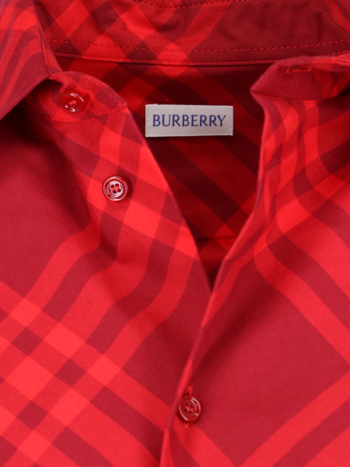 Burberry Plaid Long Sleeves Top In Red