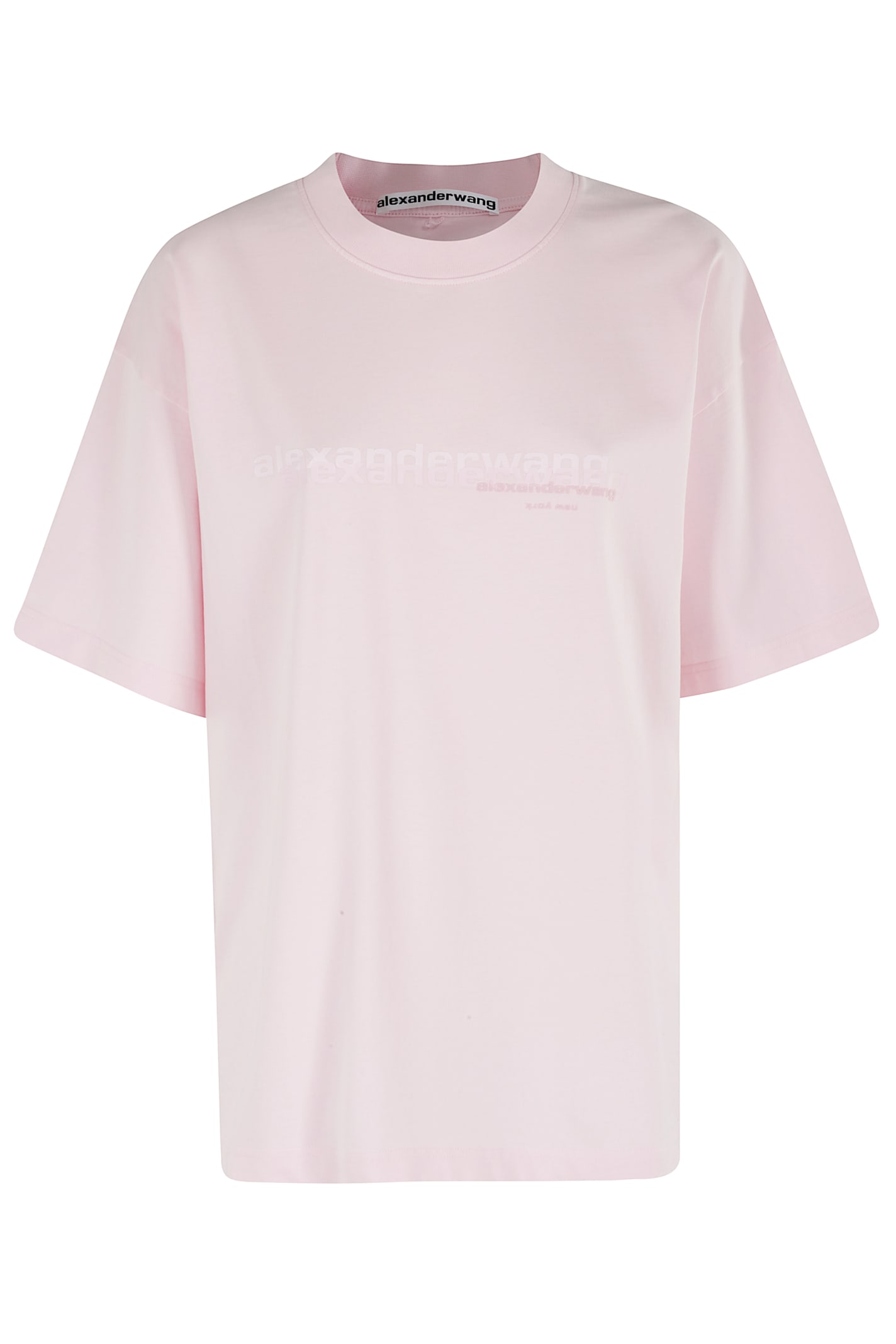 Alexander Wang Shrunken Logo Tshirt In Pink
