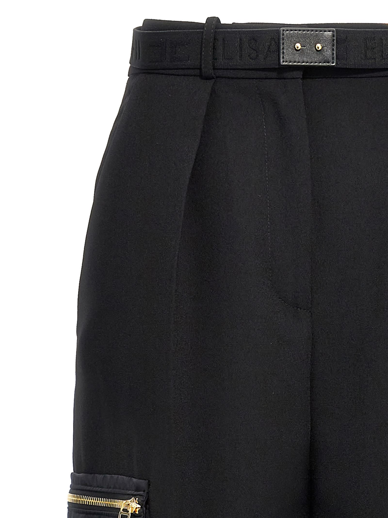 Shop Elisabetta Franchi Cargo Pants In Black