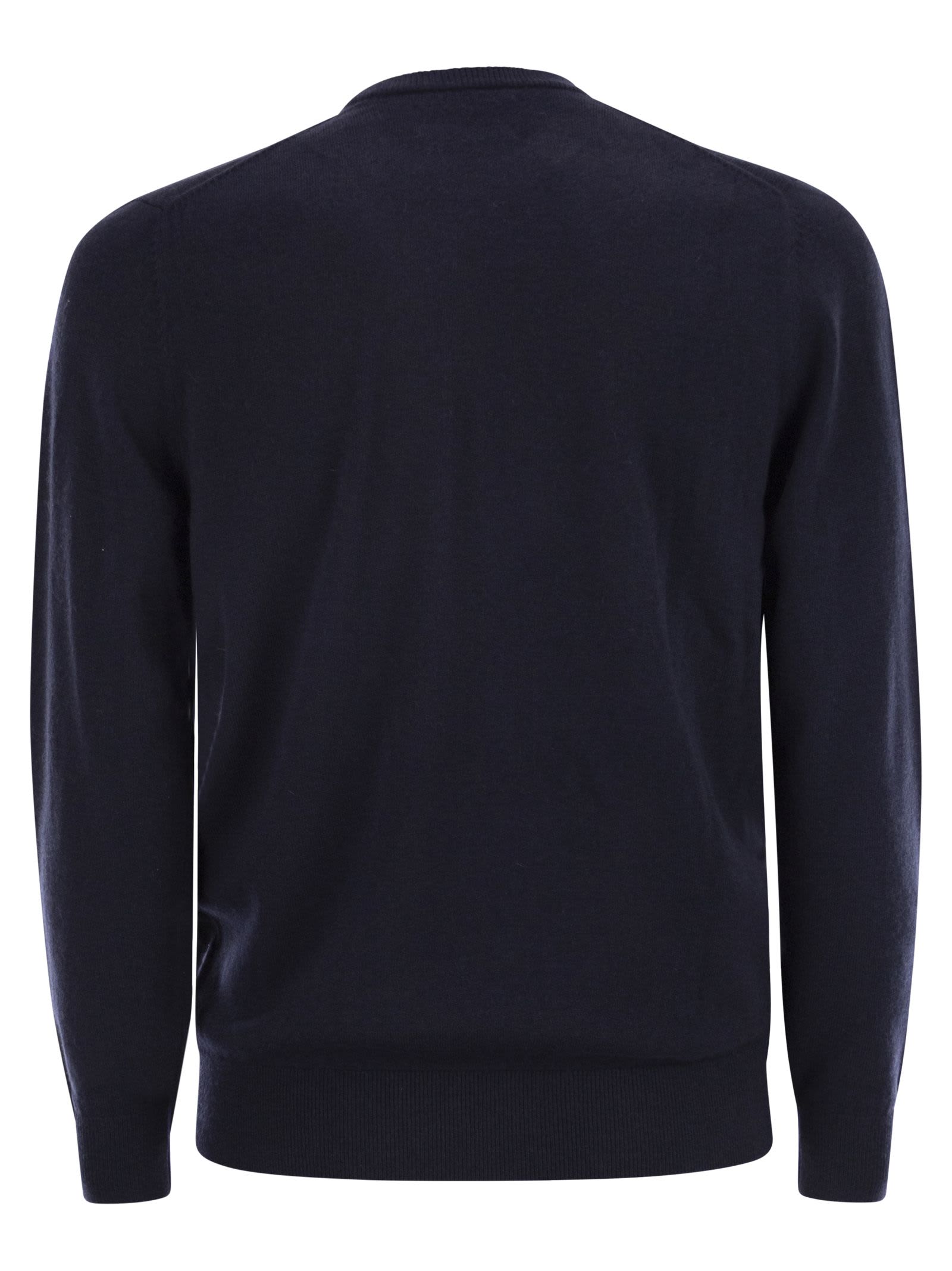 Mc2 Saint Barth Heron - Crew Neck Jumper With Embroidery On The Chest In Blue