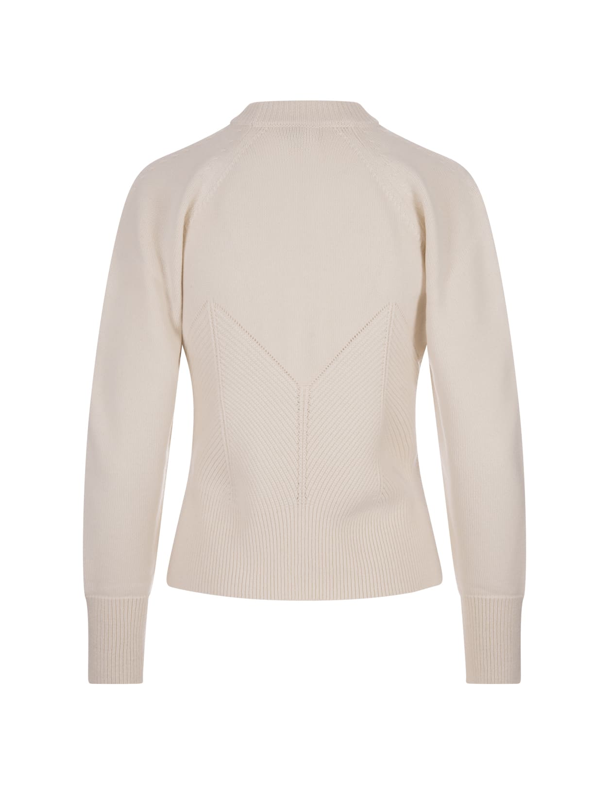 Shop Alexander Mcqueen Cream-white Sweater With Ribbed Detail