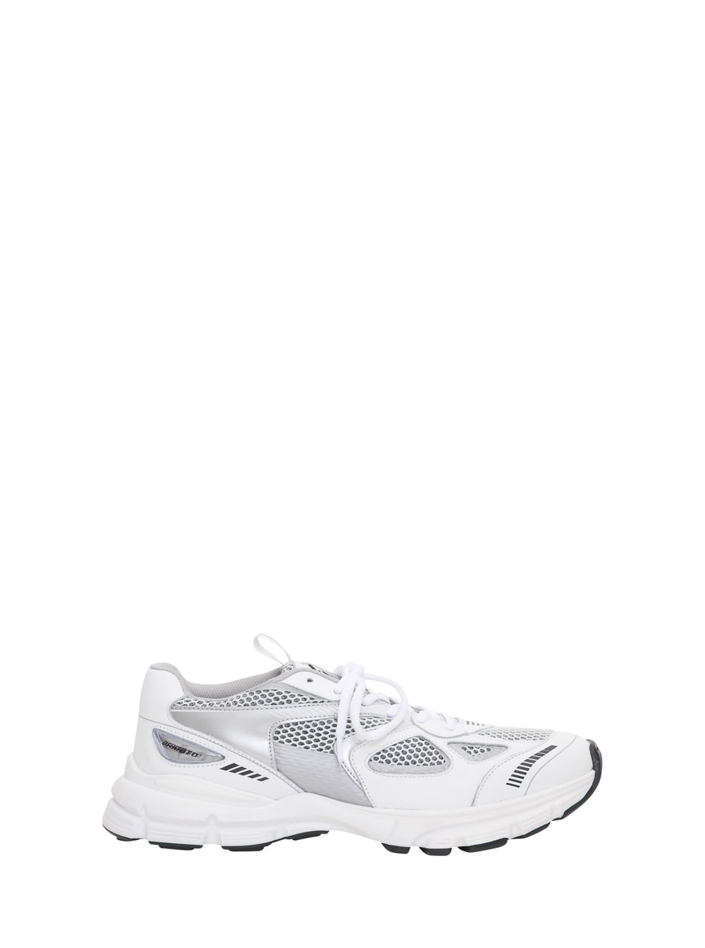 Axel Arigato Marathon Runner Silver And White Sneakers Wth Logo In Leather Blend Man