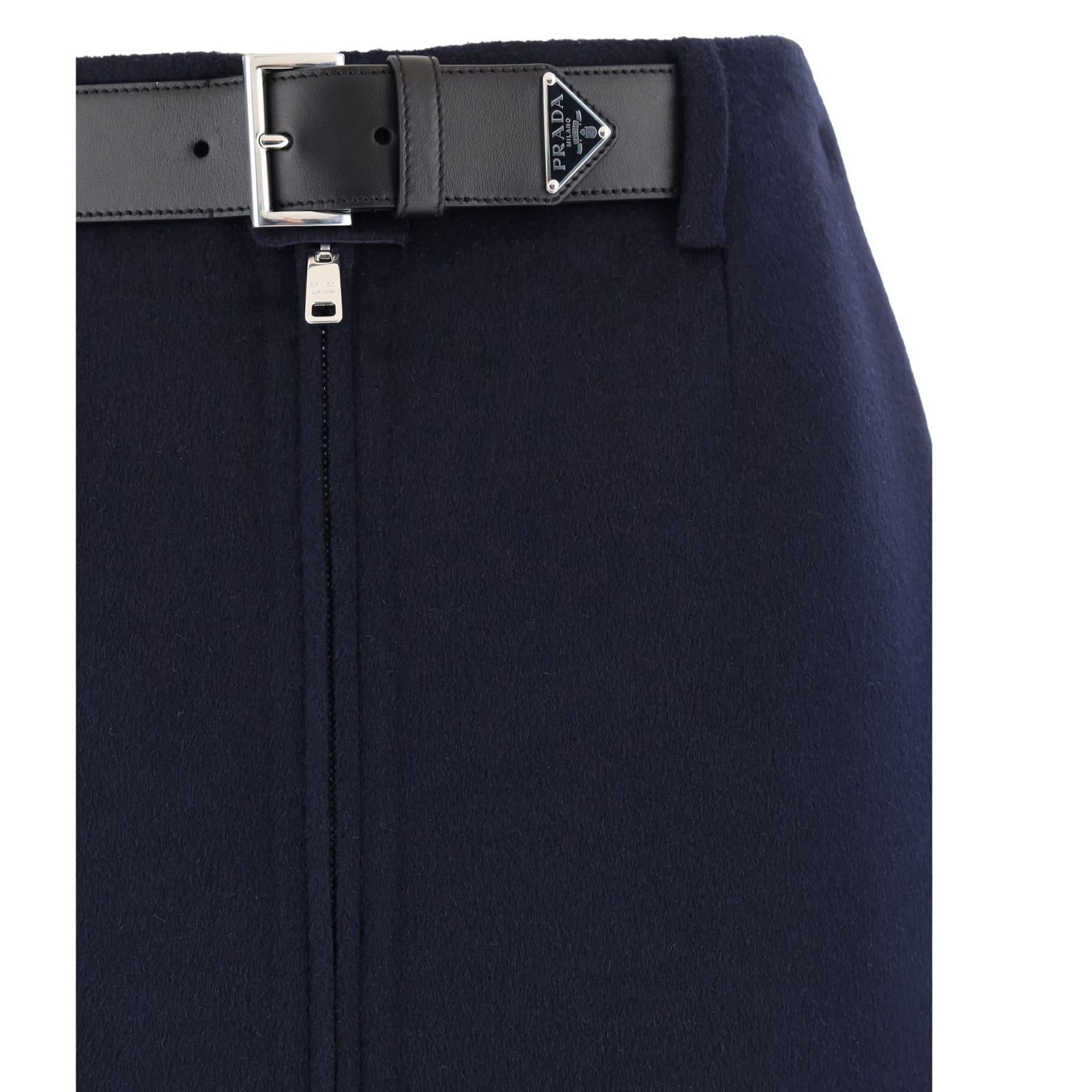 Shop Prada Wool Skirt In Blue