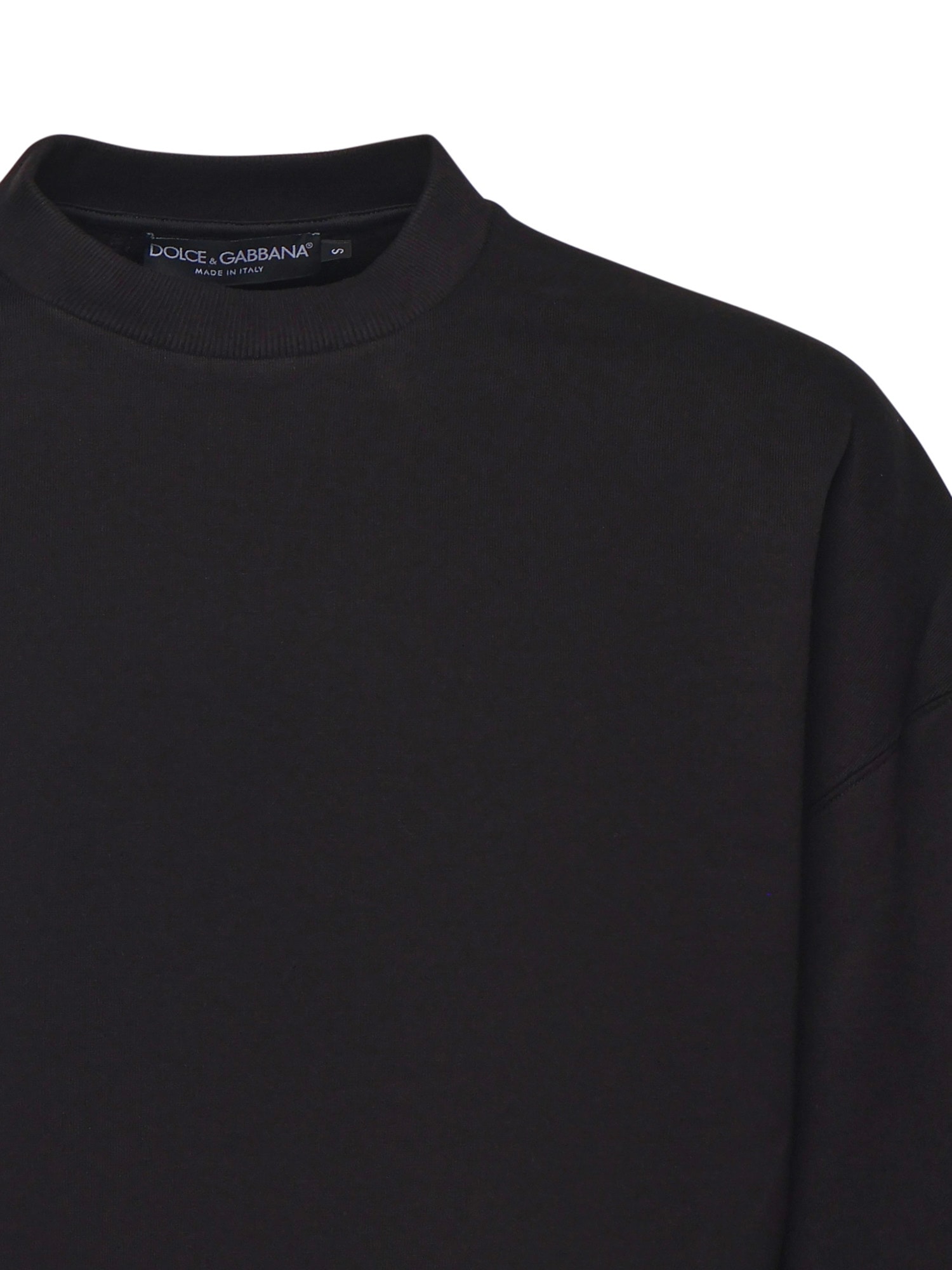 Dolce & Gabbana Oversized Cotton Sweatshirt In Black