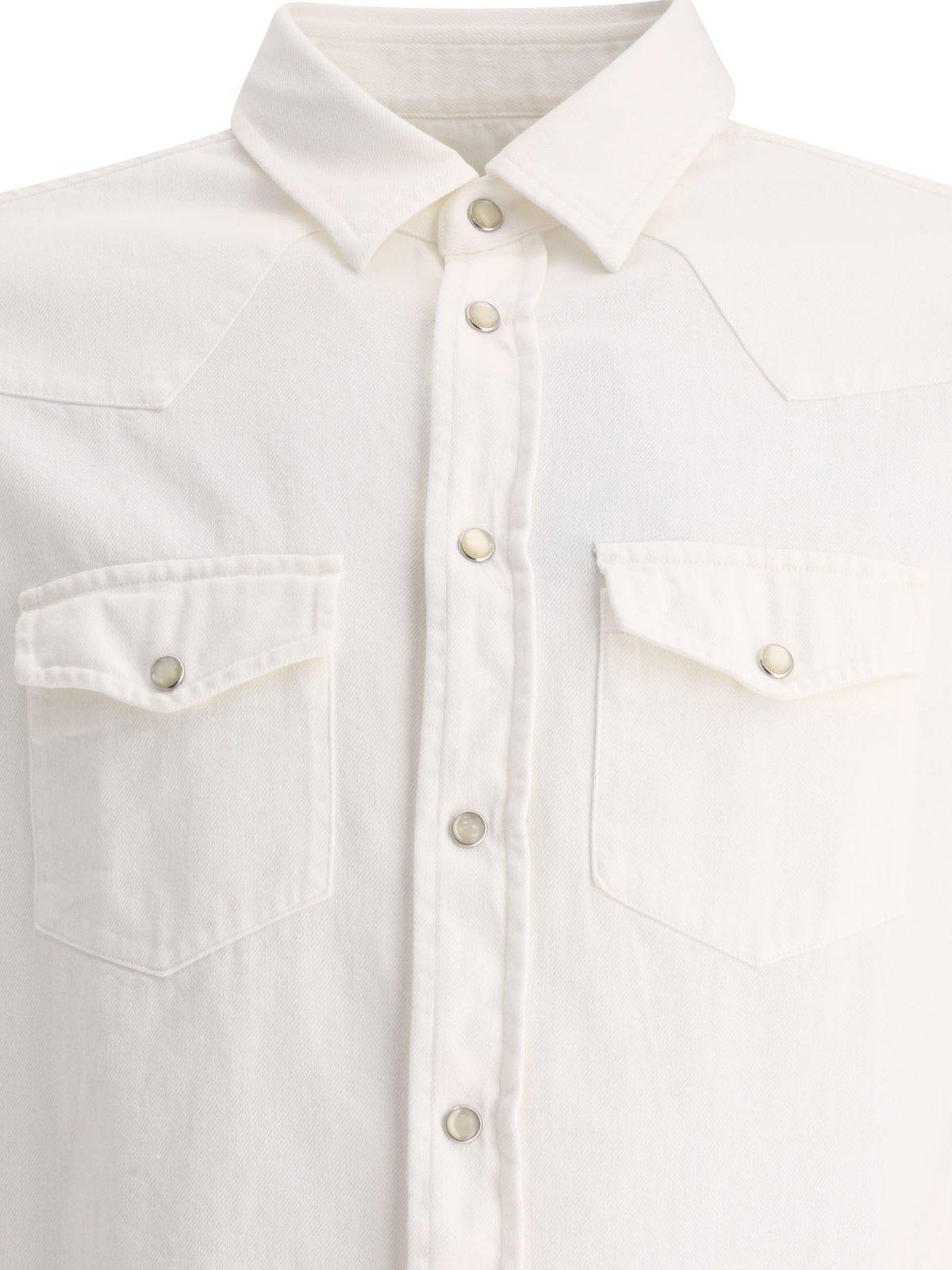 Shop Tom Ford Patch Pocket Long-sleeved Shirt In White