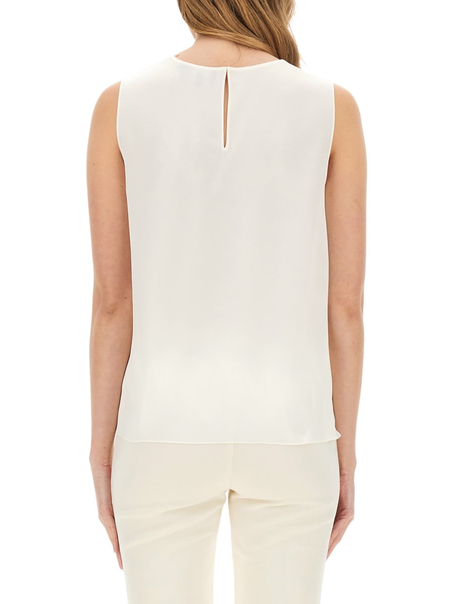 Theory Womens Ivory Sleeveless Regular-fit Silk Top In White