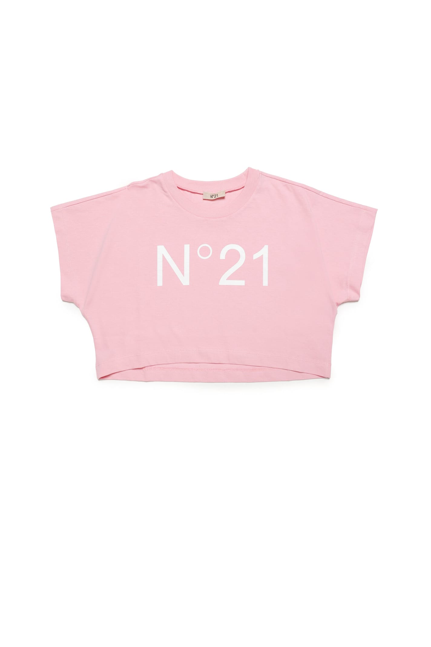 N°21 N21T170F T-SHIRT N°21 CROPPED CREW-NECK JERSEY T-SHIRT WITH LOGO
