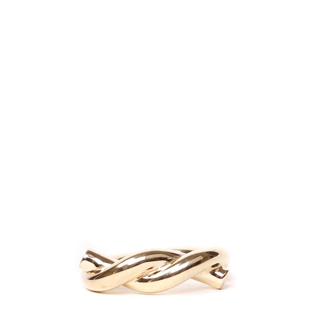 Bottega Veneta Gold Silver Material Braided Ring