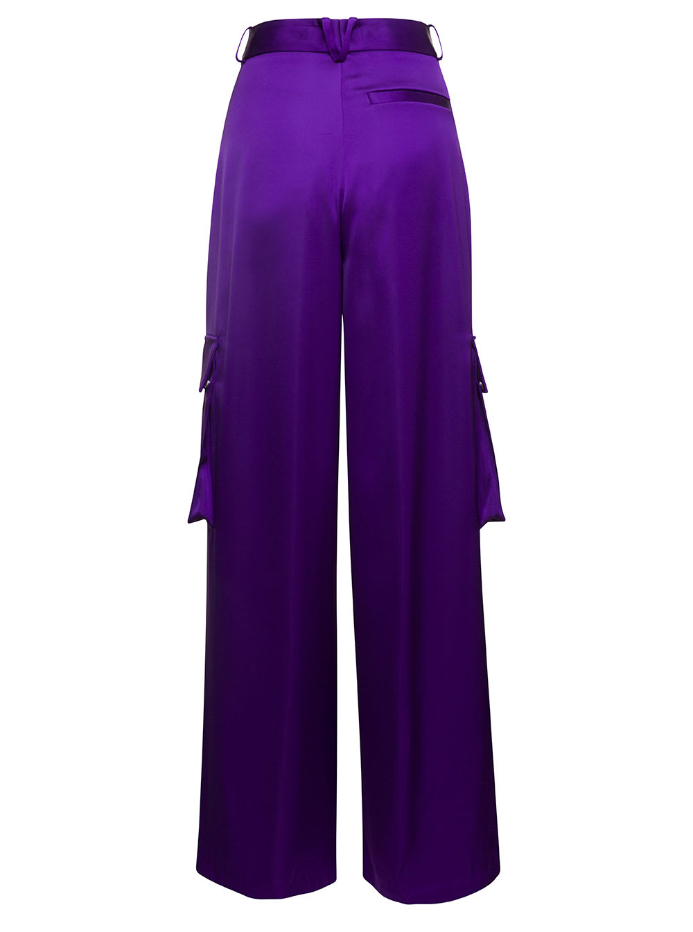 Shop Versace Purple Cargo Pants Satn Effect With Cargo Pockets In Viscose Woman In Violet