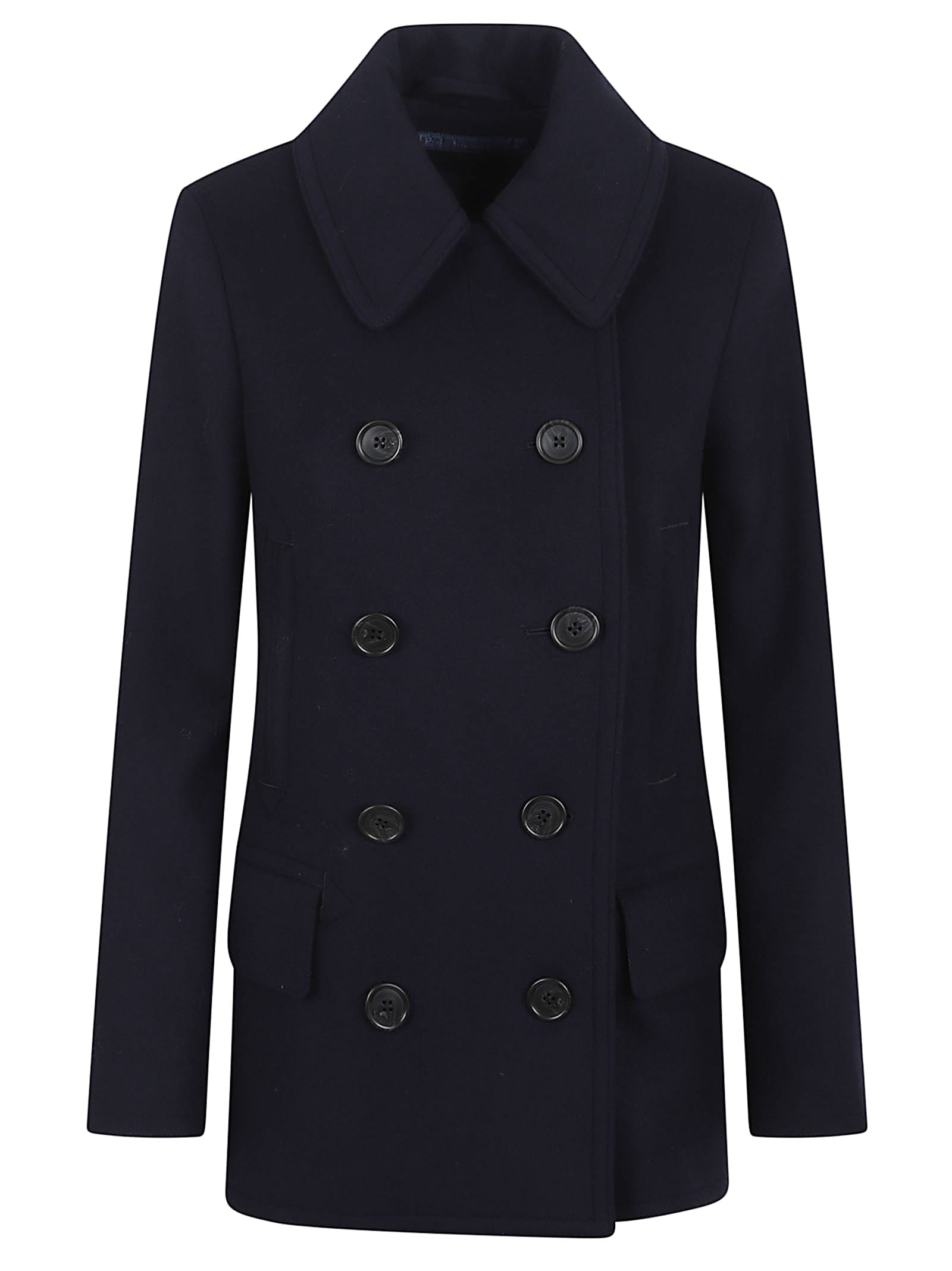 Polo Ralph Lauren Double-breasted Coat Notched Lapels In Blue