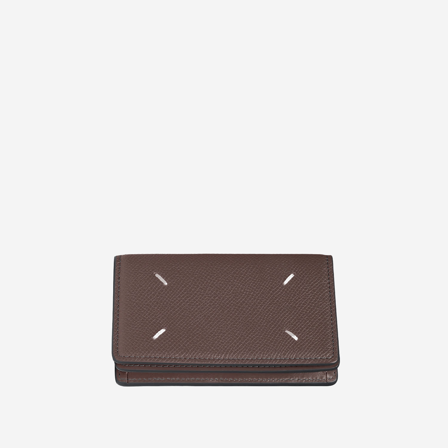 Maison Margiela Leather Card Holder In Brown