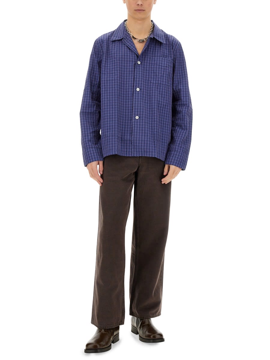 Our Legacy Box Check Shirt In Blue