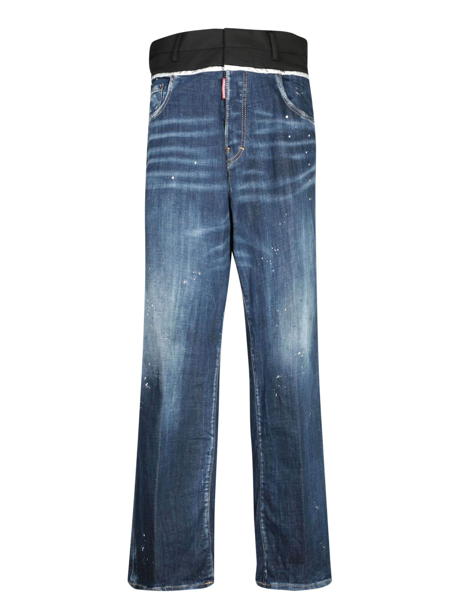 Shop Dsquared2 Blue Loose Cut Off Jeans