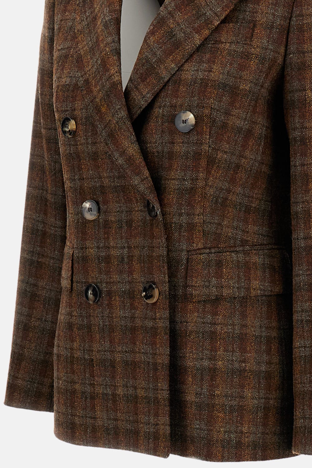 Alberto Biani Double-breasted Shetland Jacket In Multi