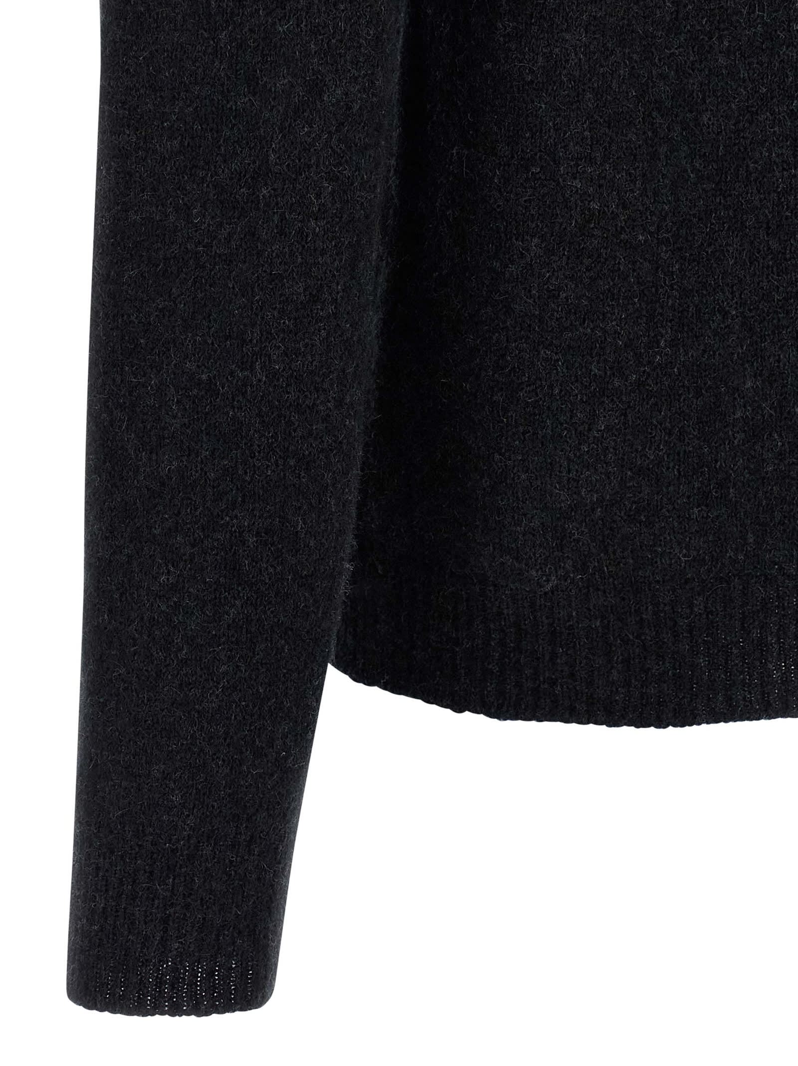 Roberto Collina Black Cashmere Hooded Sweatshirt In Black