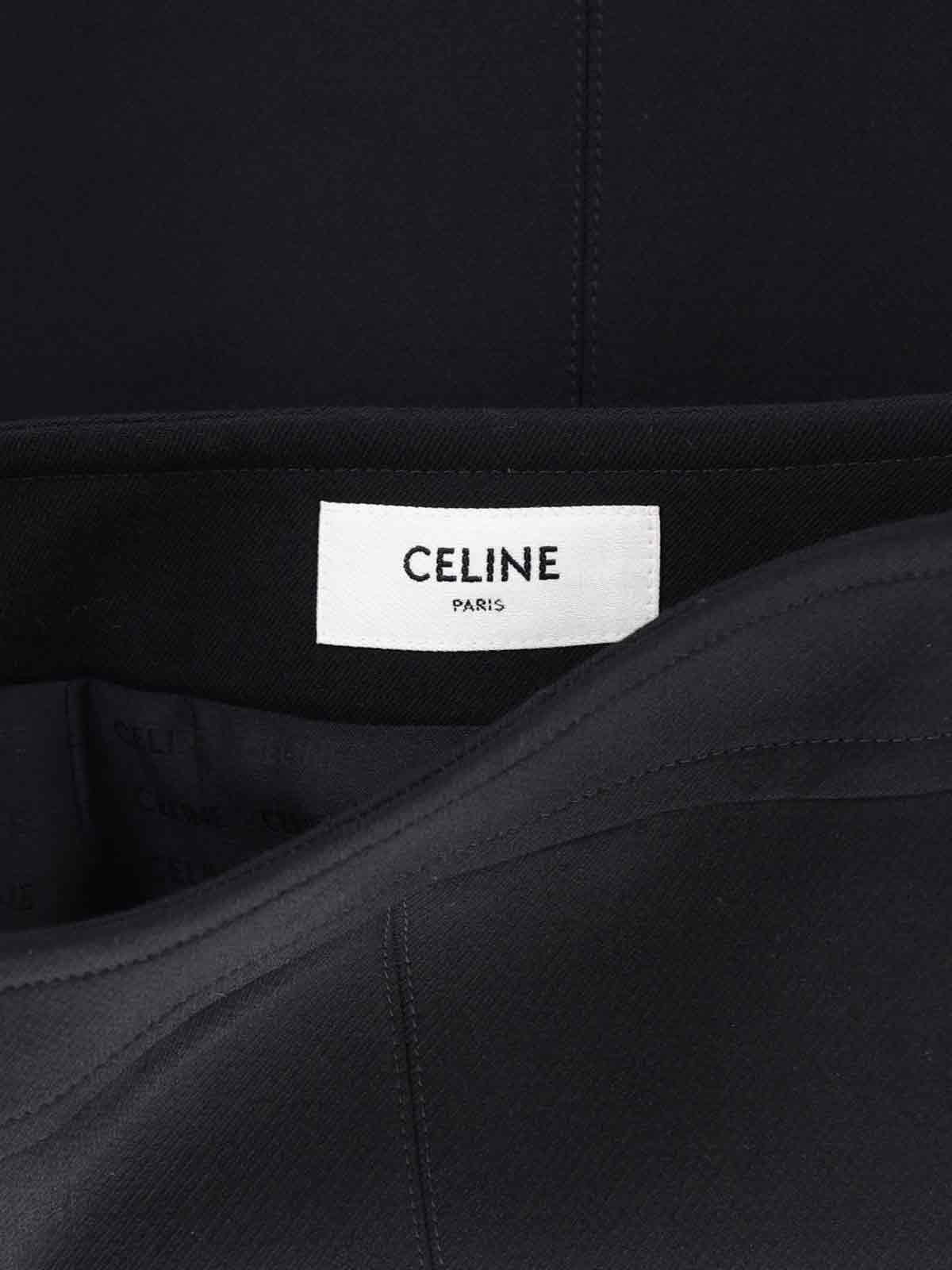 Celine High-waisted A-line Midi Skirt Design In Black