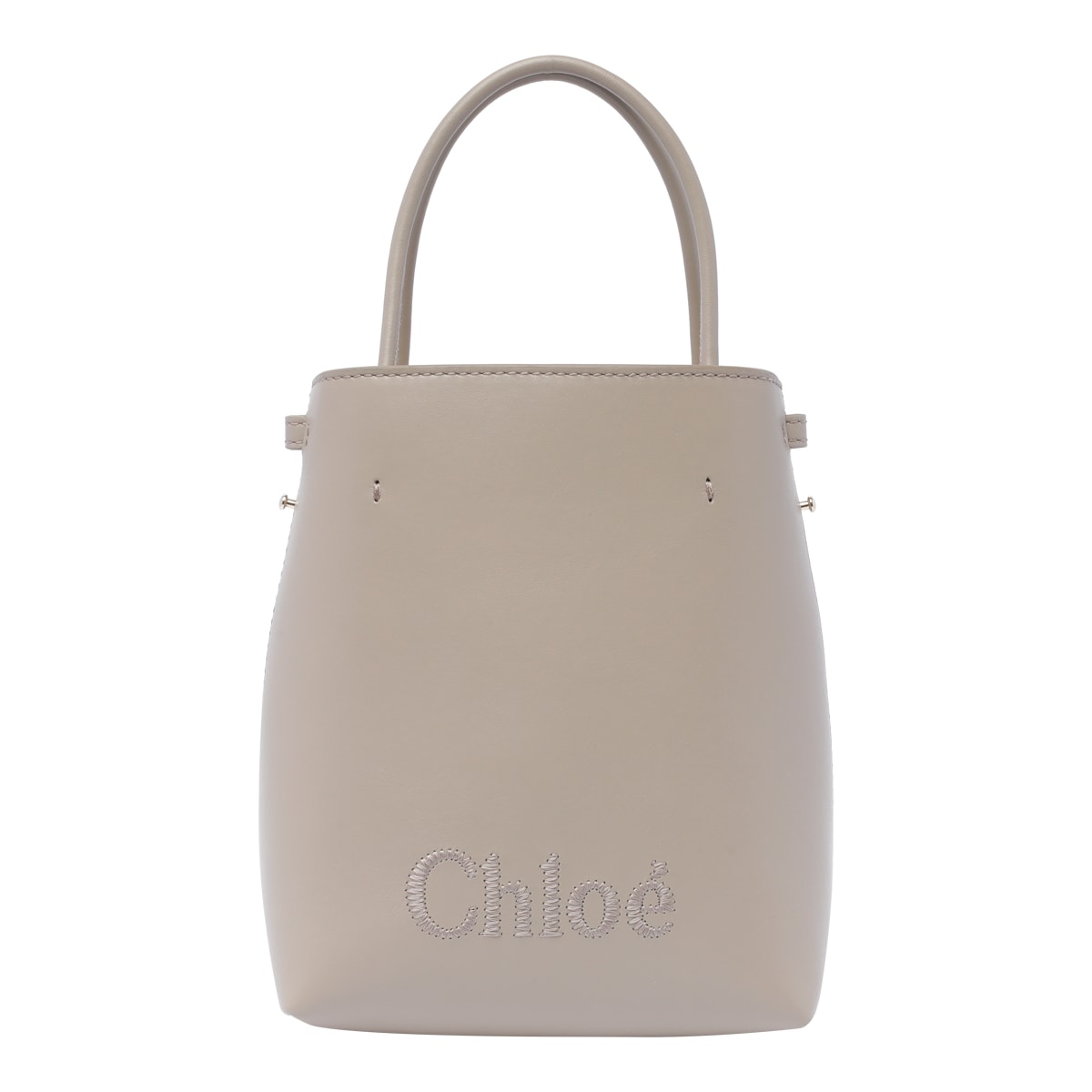 Shop Chloé Micro Chloe Sense Tote Bag In Grey