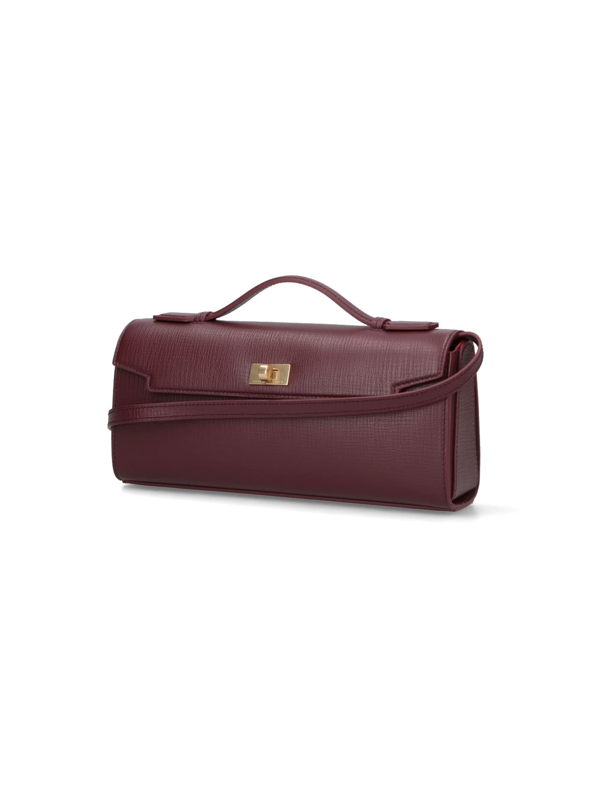 Anya Hindmarch Structured Brown Handbag With Clean Lines In Burgundy