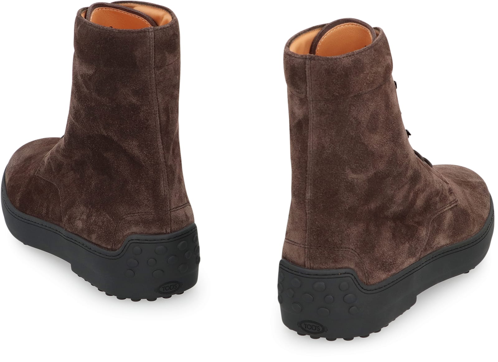 Tod's Lace-up Suede Ankle Boots In Brown
