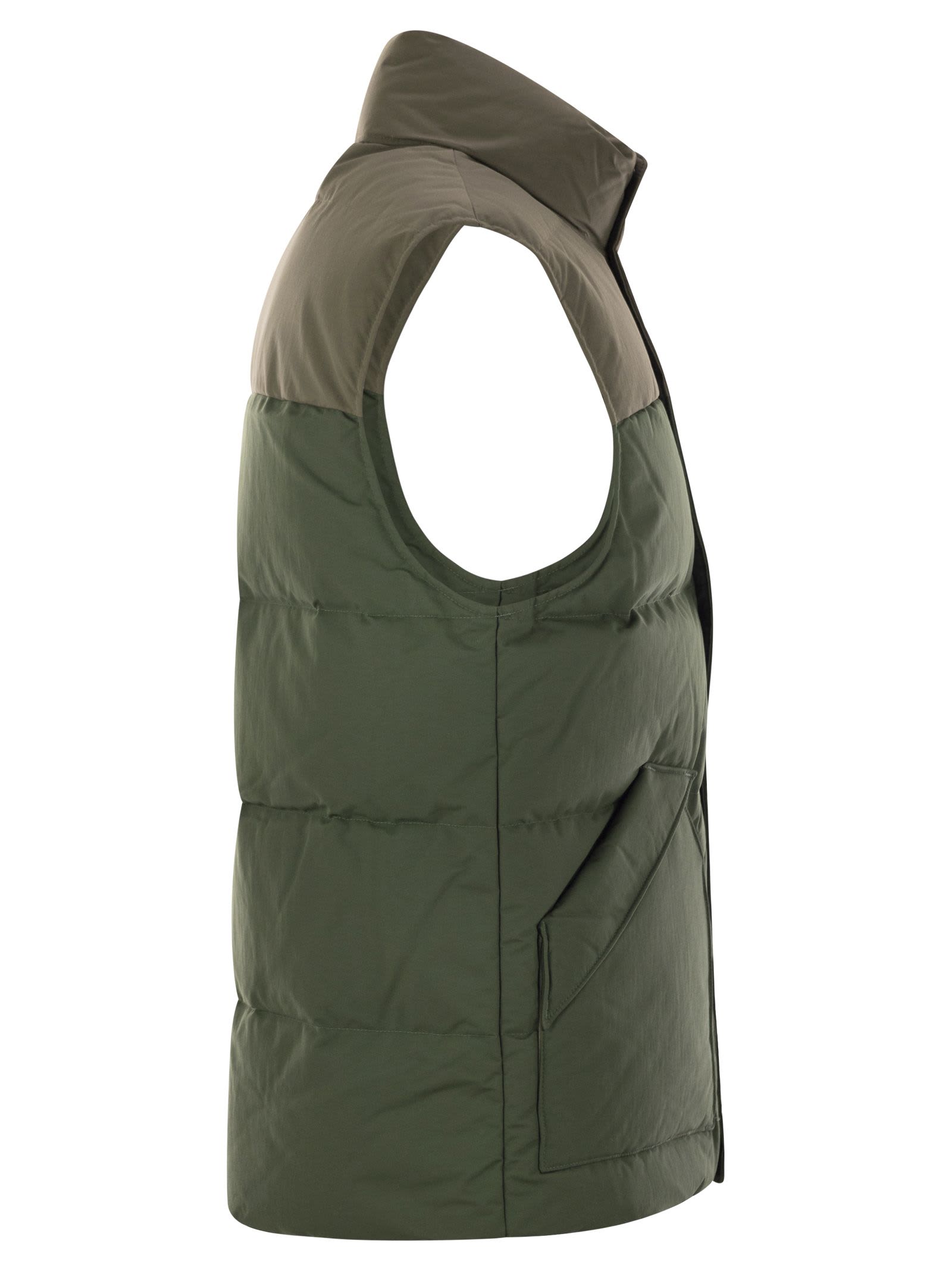 Shop Patagonia Downdrift - Padded Vest In Green