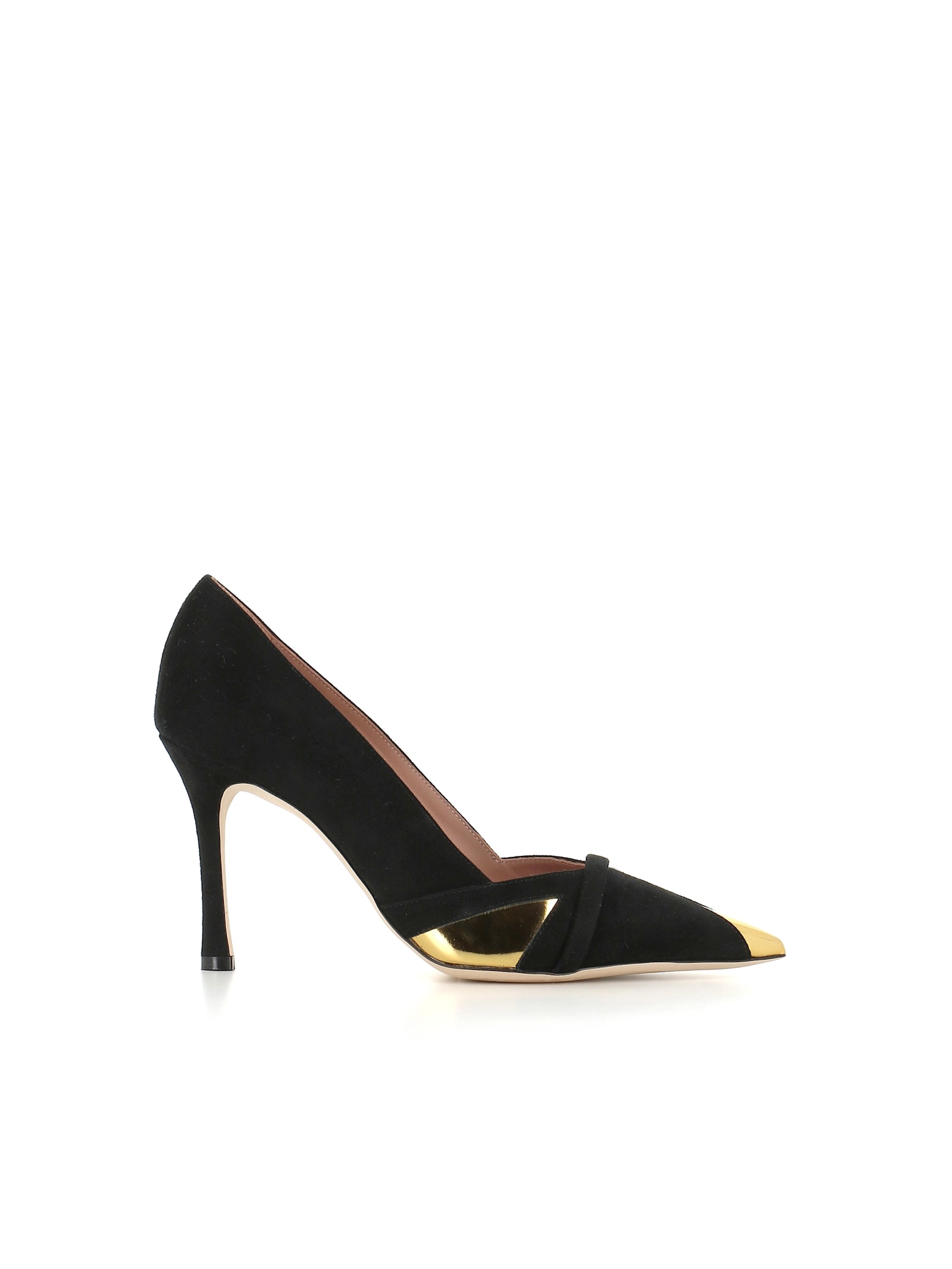 Malone Souliers Gae Suede Metallic Stiletto Pumps In Black/gold