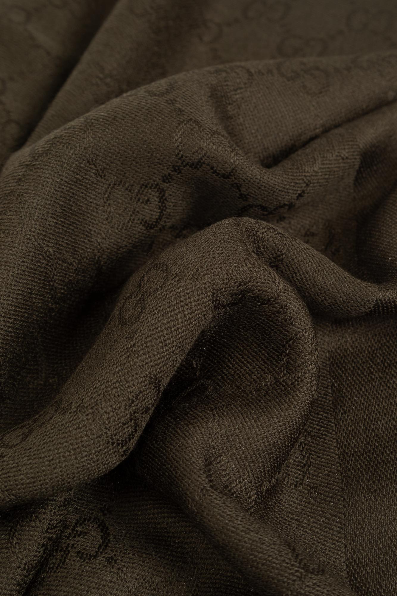 Gucci Luxurious Scarf Featuring Fringed Edges In Green