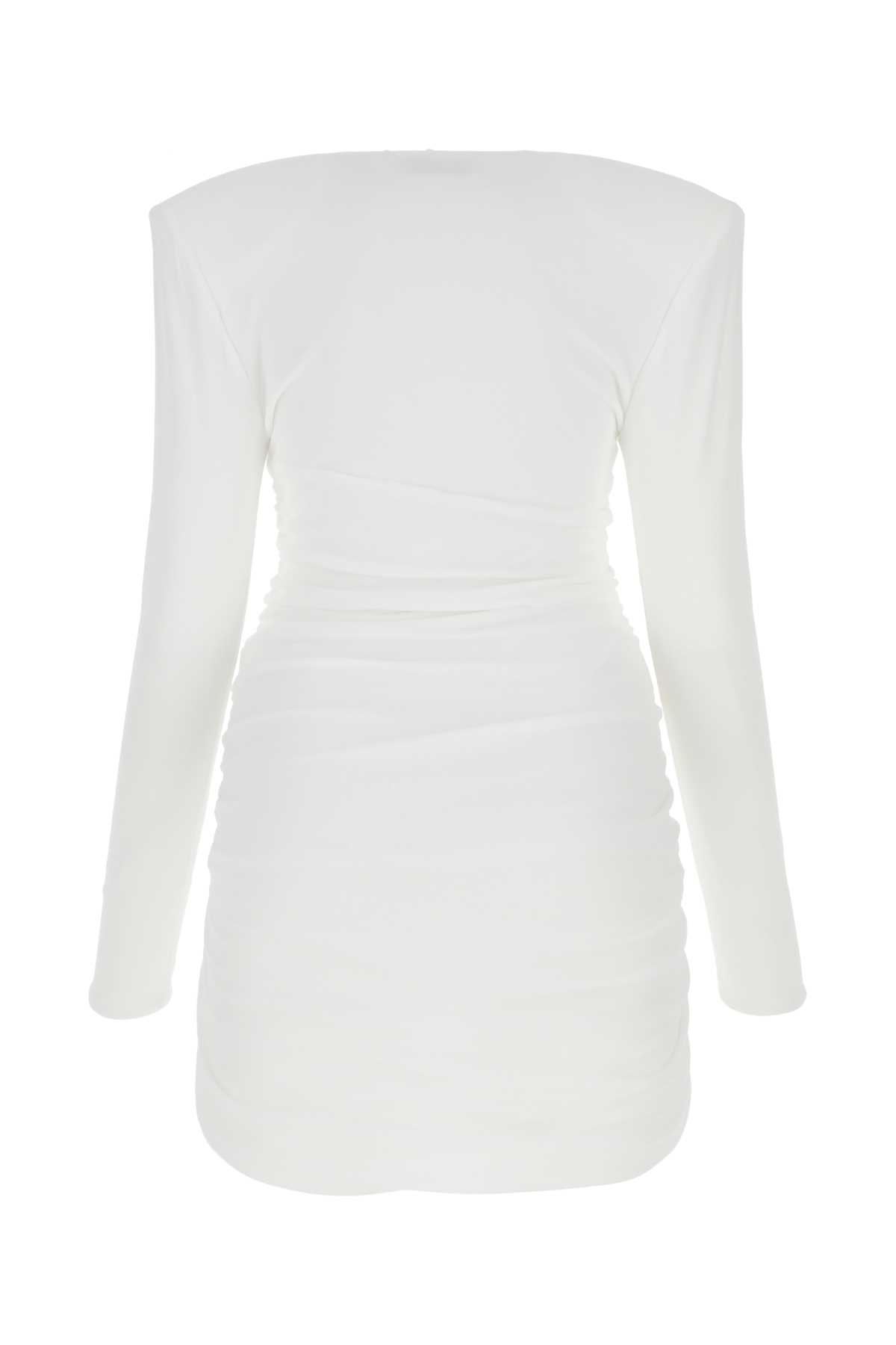 Shop Alexandre Vauthier White Viscose Blend Mini Dress