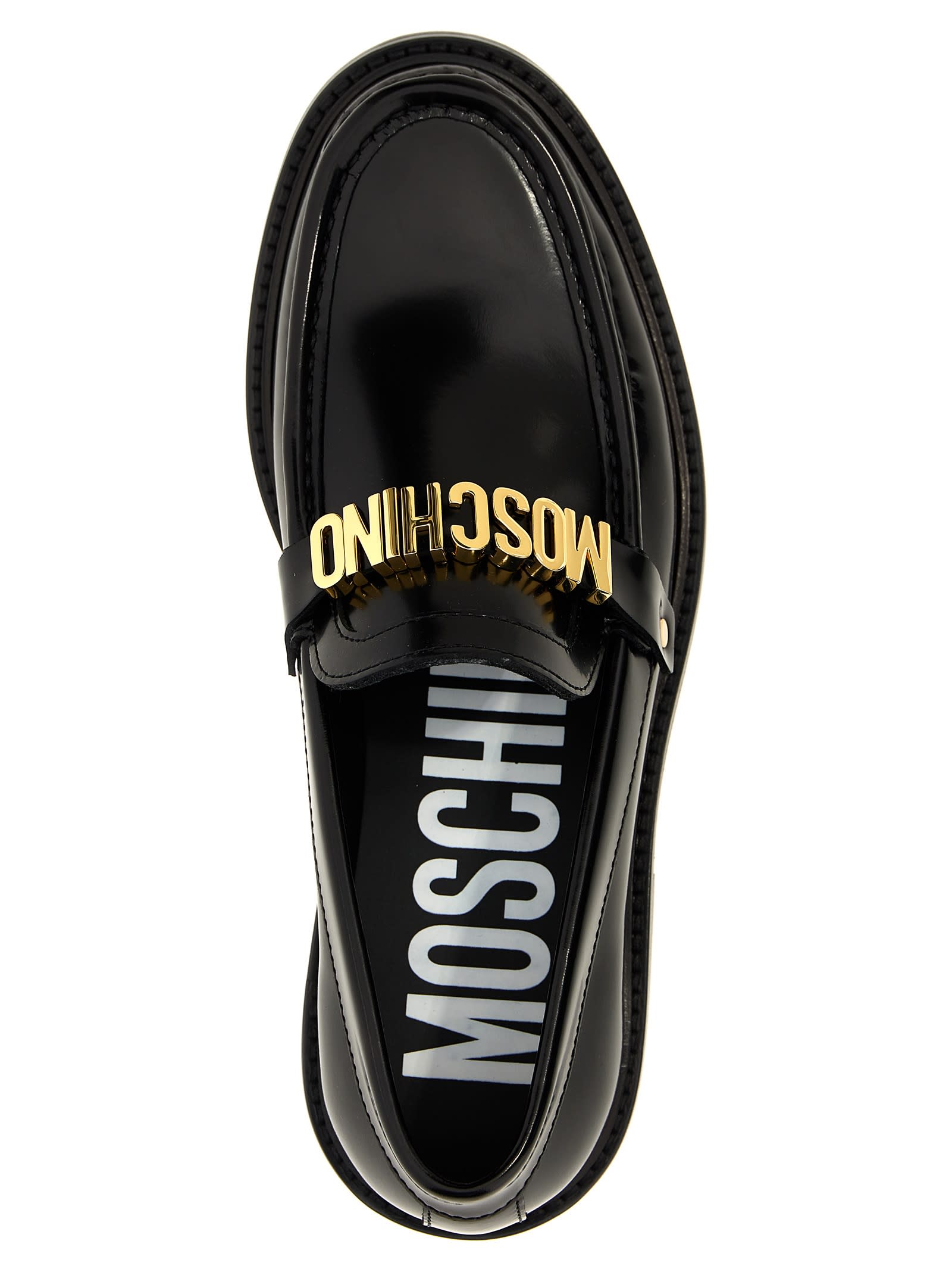 Shop Moschino College30 Loafers In Black