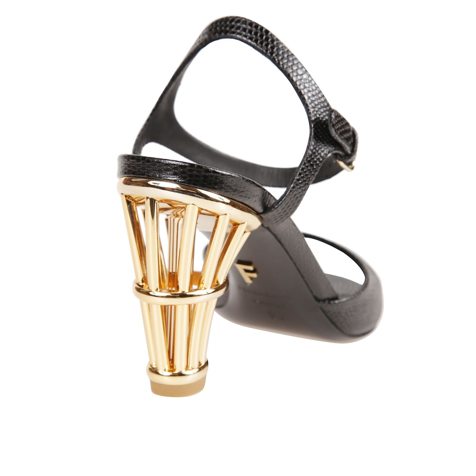 Shop Ferragamo Salvatore Ferragam Cage Heeled Sandals In Black