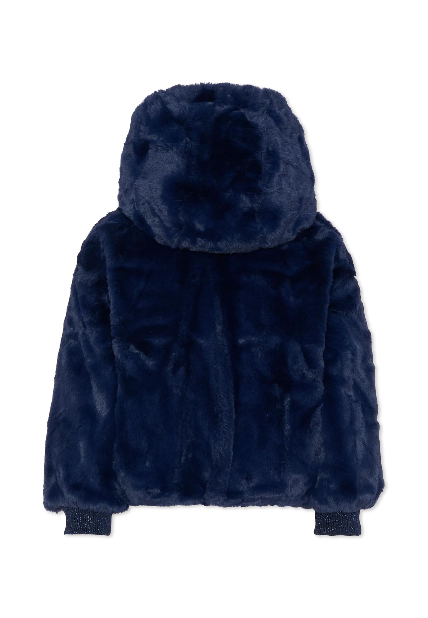 Billieblush Pink Reversible Down Jacket For Girl With Print In Multi