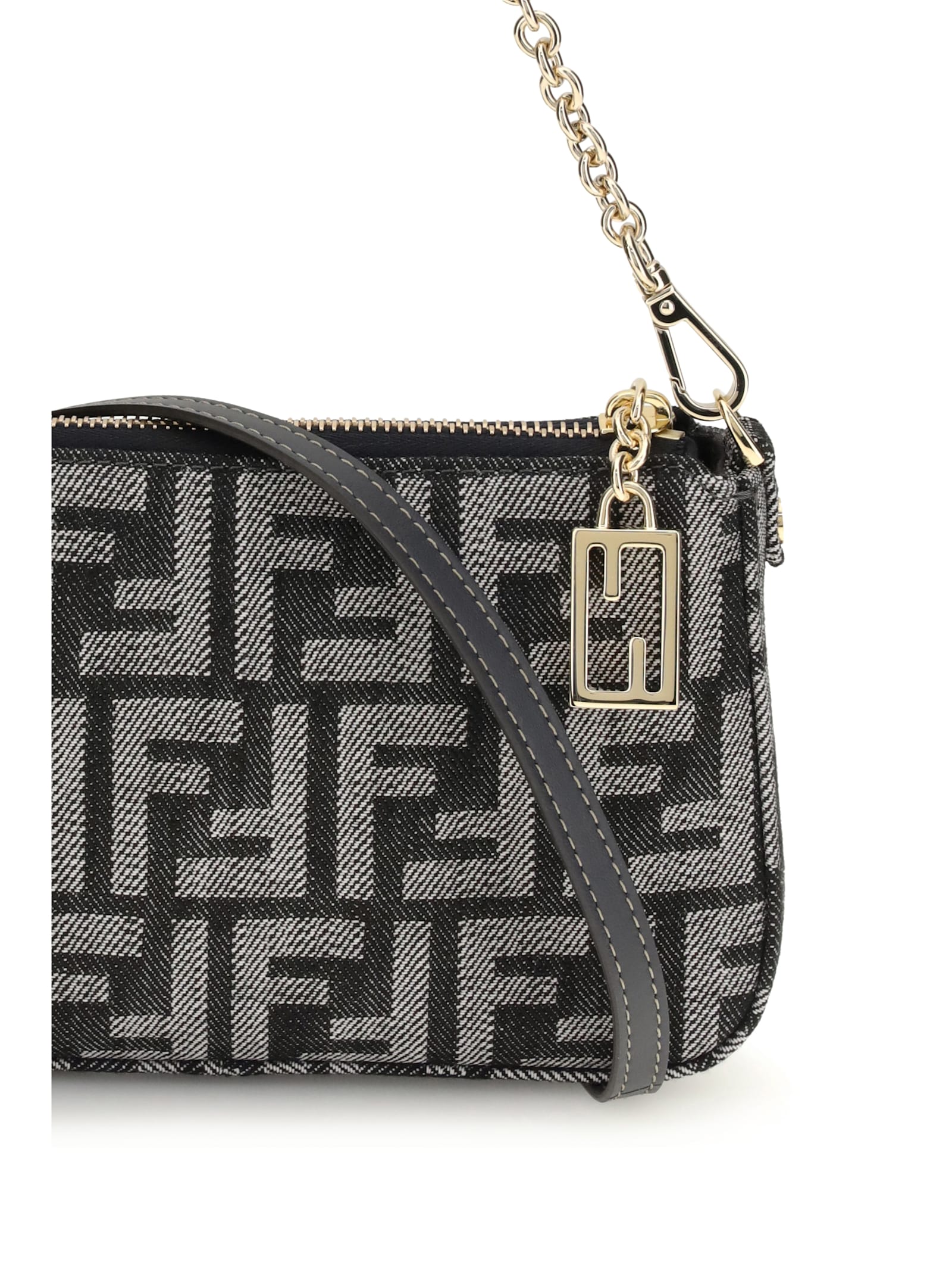 Fendi Women Baguette Clutch Bag In Gray