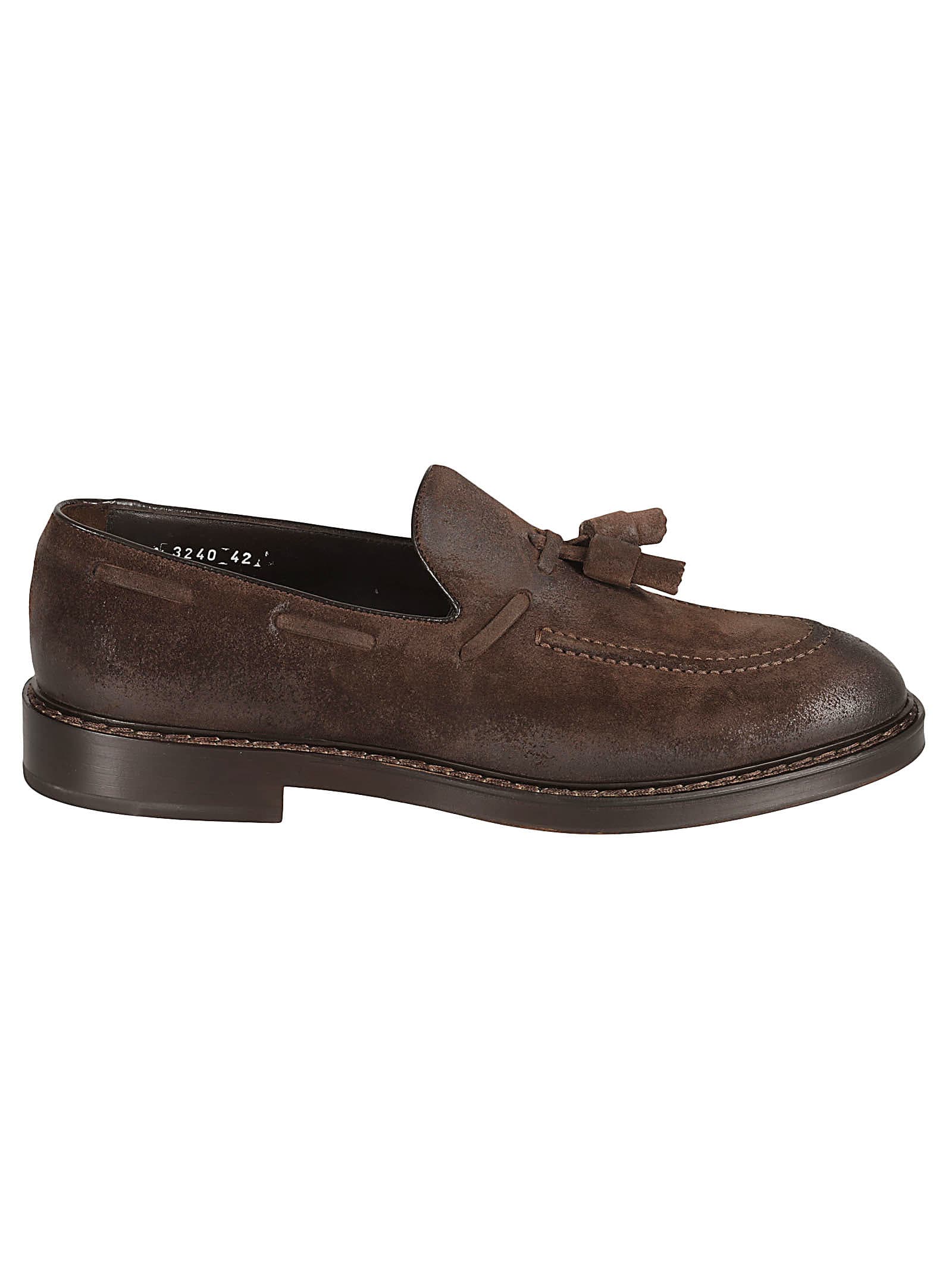 Shop Doucal's Vintage Style Oil Loafers In Brown