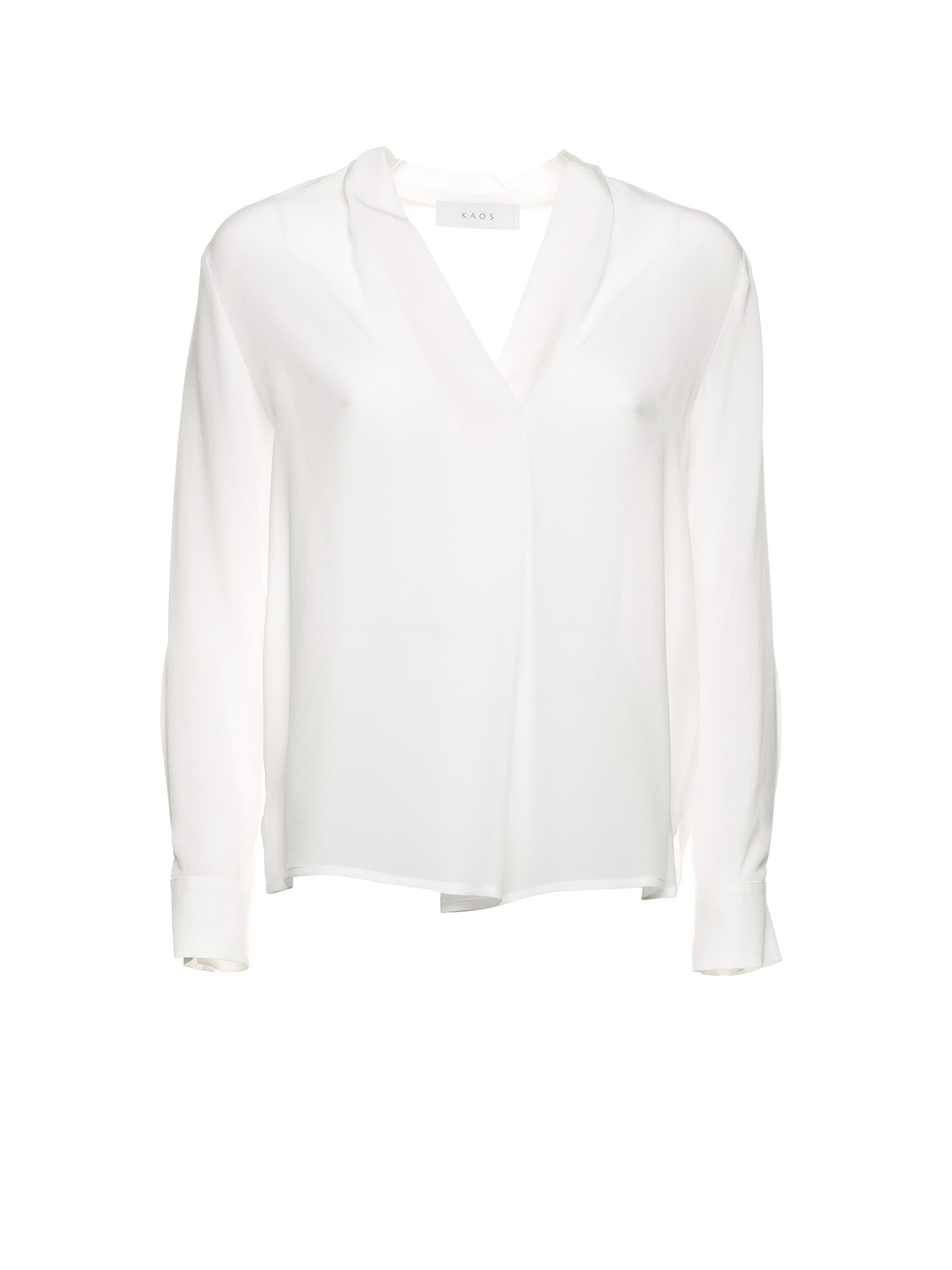  Kaos  White V  Neck  Shirt In Bianco ModeSens