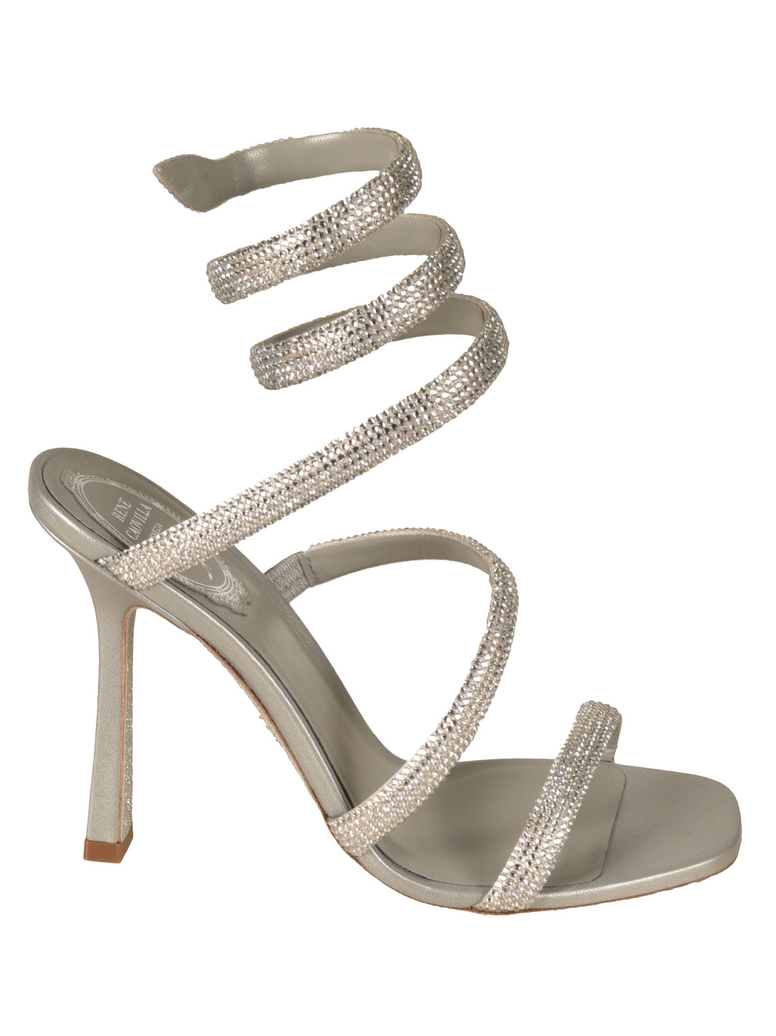 René Caovilla Cleo 105 Sandals In Silver