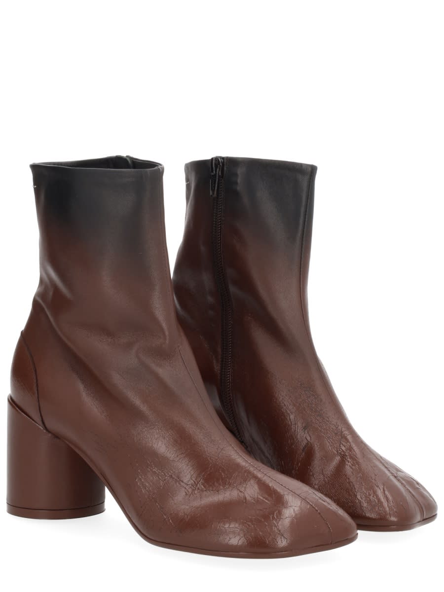 Mm6 Maison Margiela Anatomic Block-heel Boots In Brown