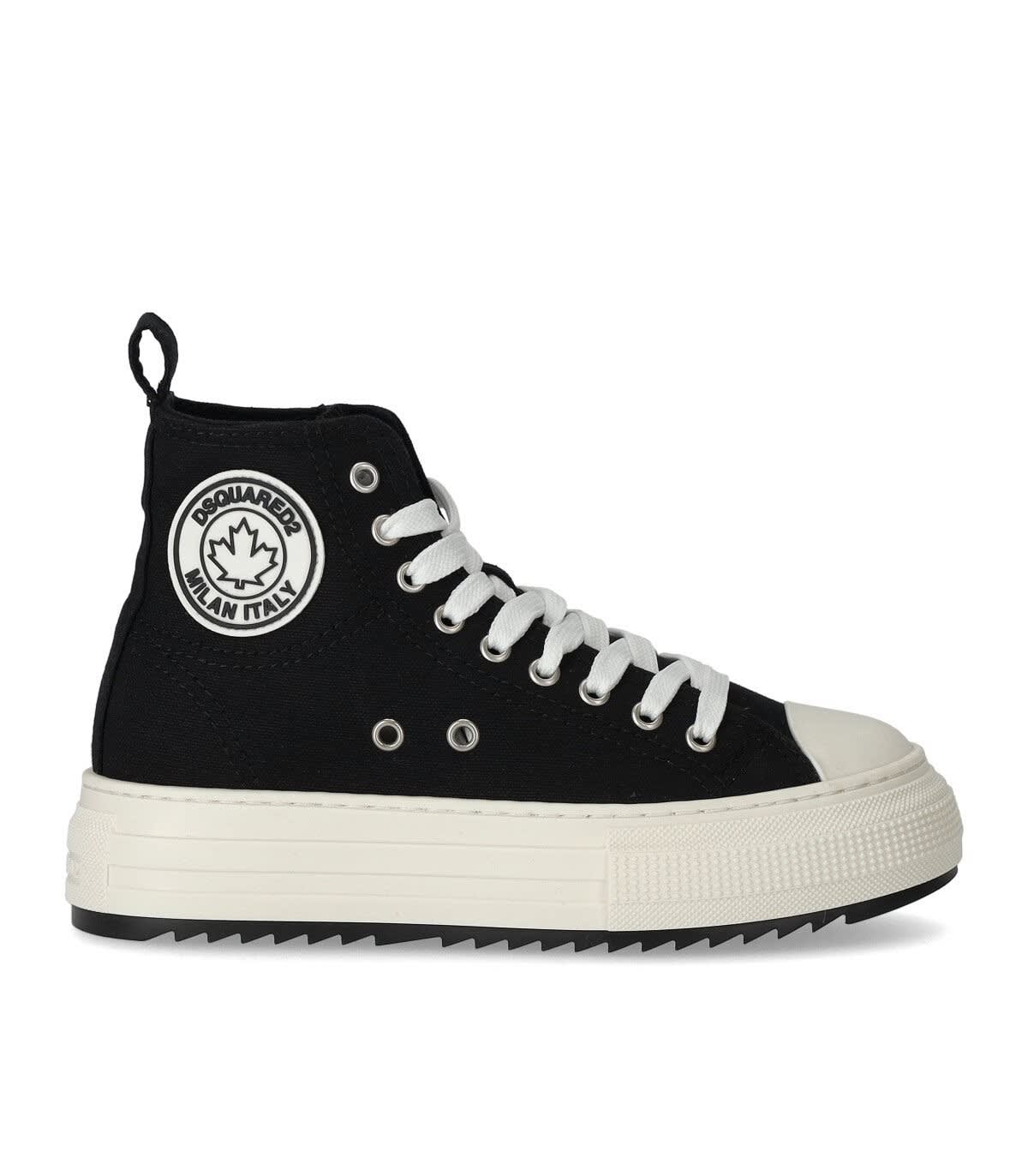 DSQUARED2 BLACK CANVAS BERLIN SNEAKERS