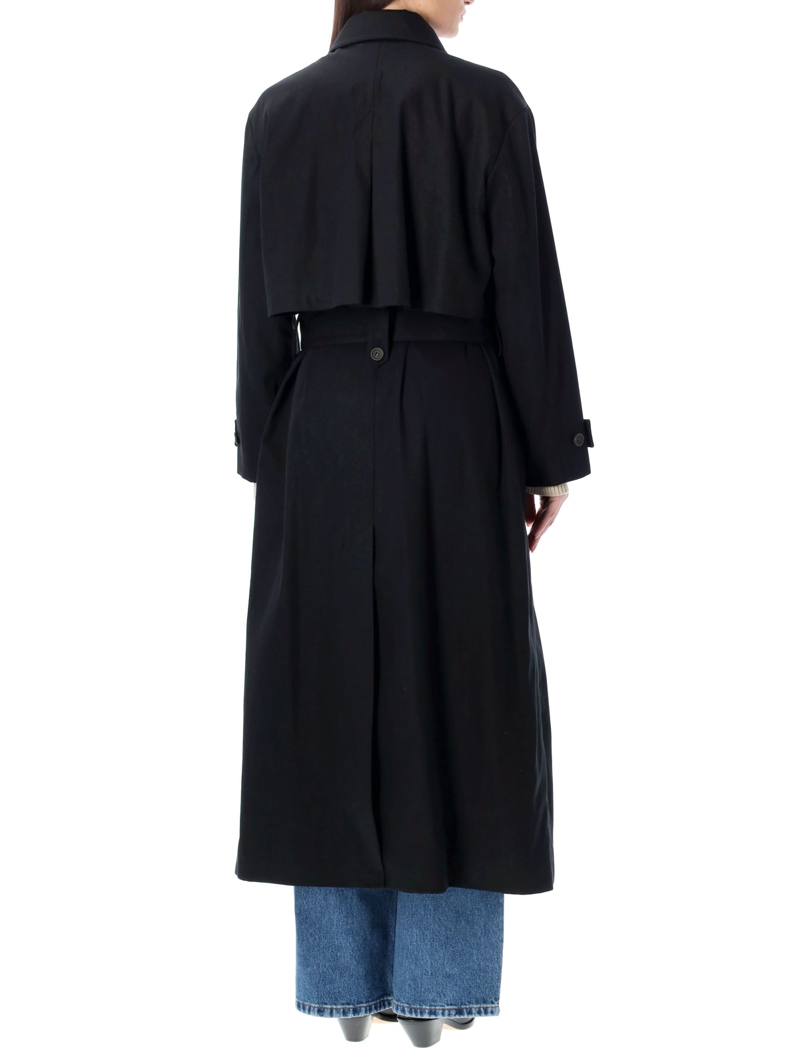 Shop Apc Louise Trench Coat In Black