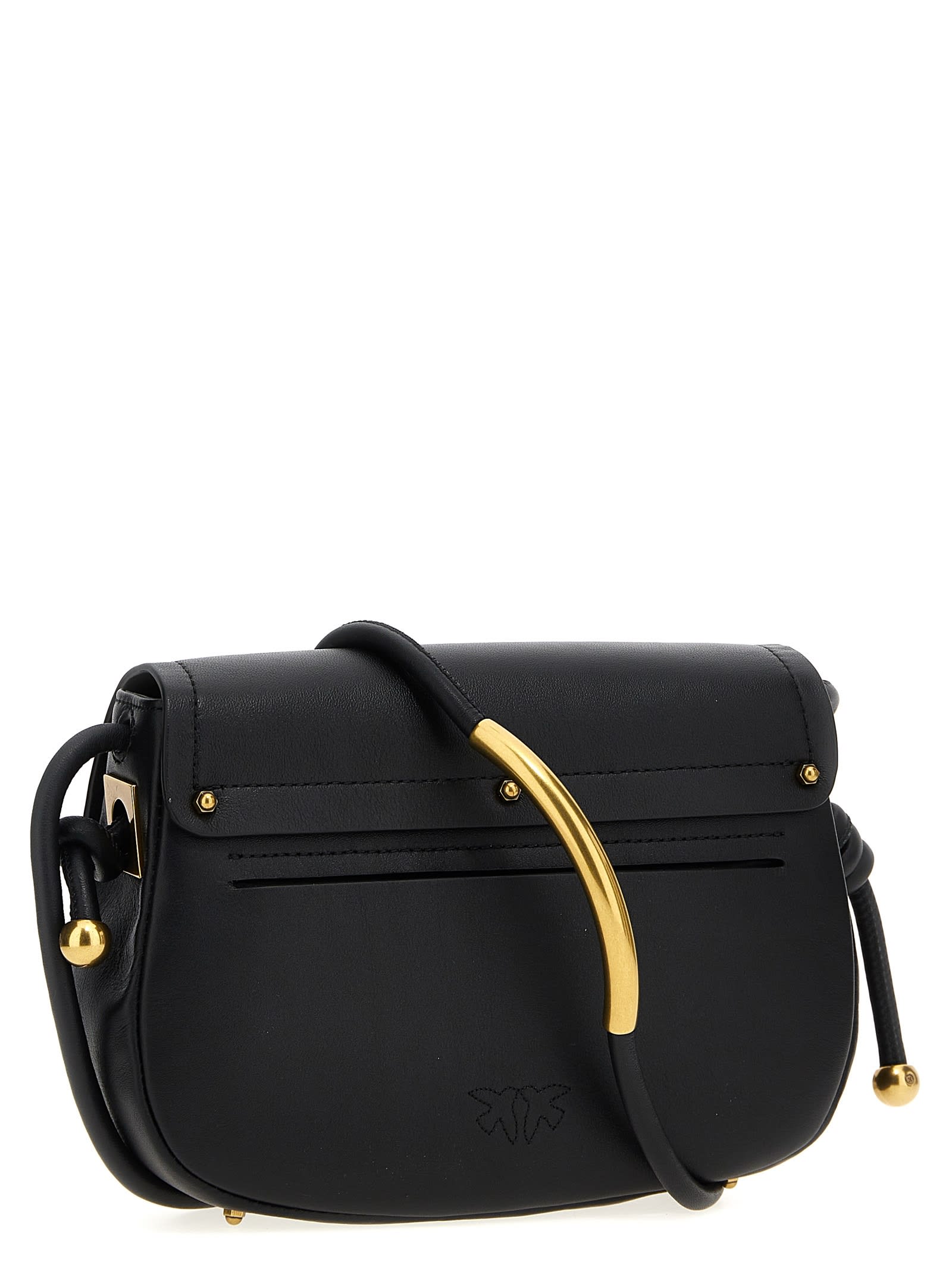 Shop Pinko Saddle Mini Crossbody Bag In Black