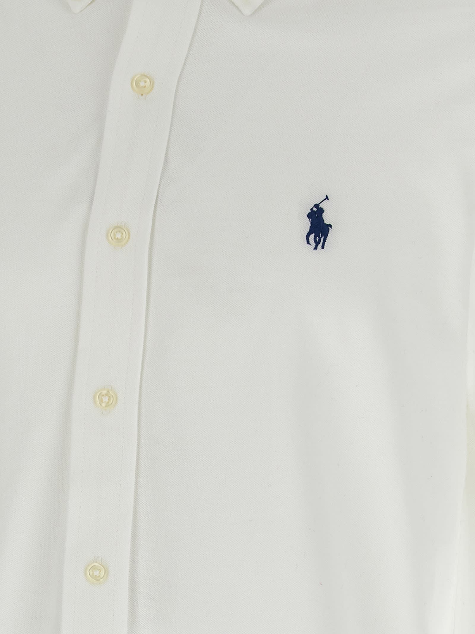 Shop Polo Ralph Lauren Piqué Shirt In White