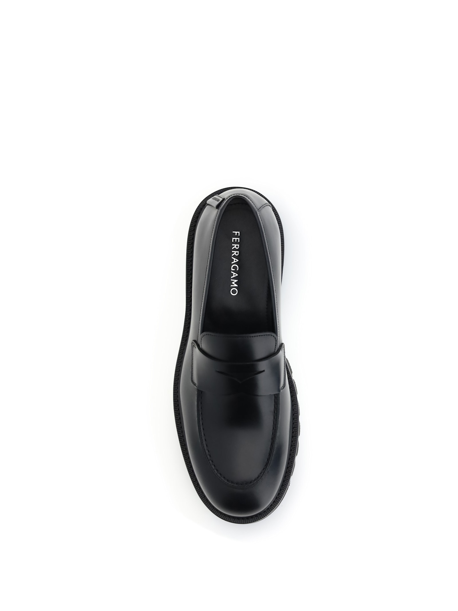 Ferragamo Saddle-strap Penny Loafers In Black