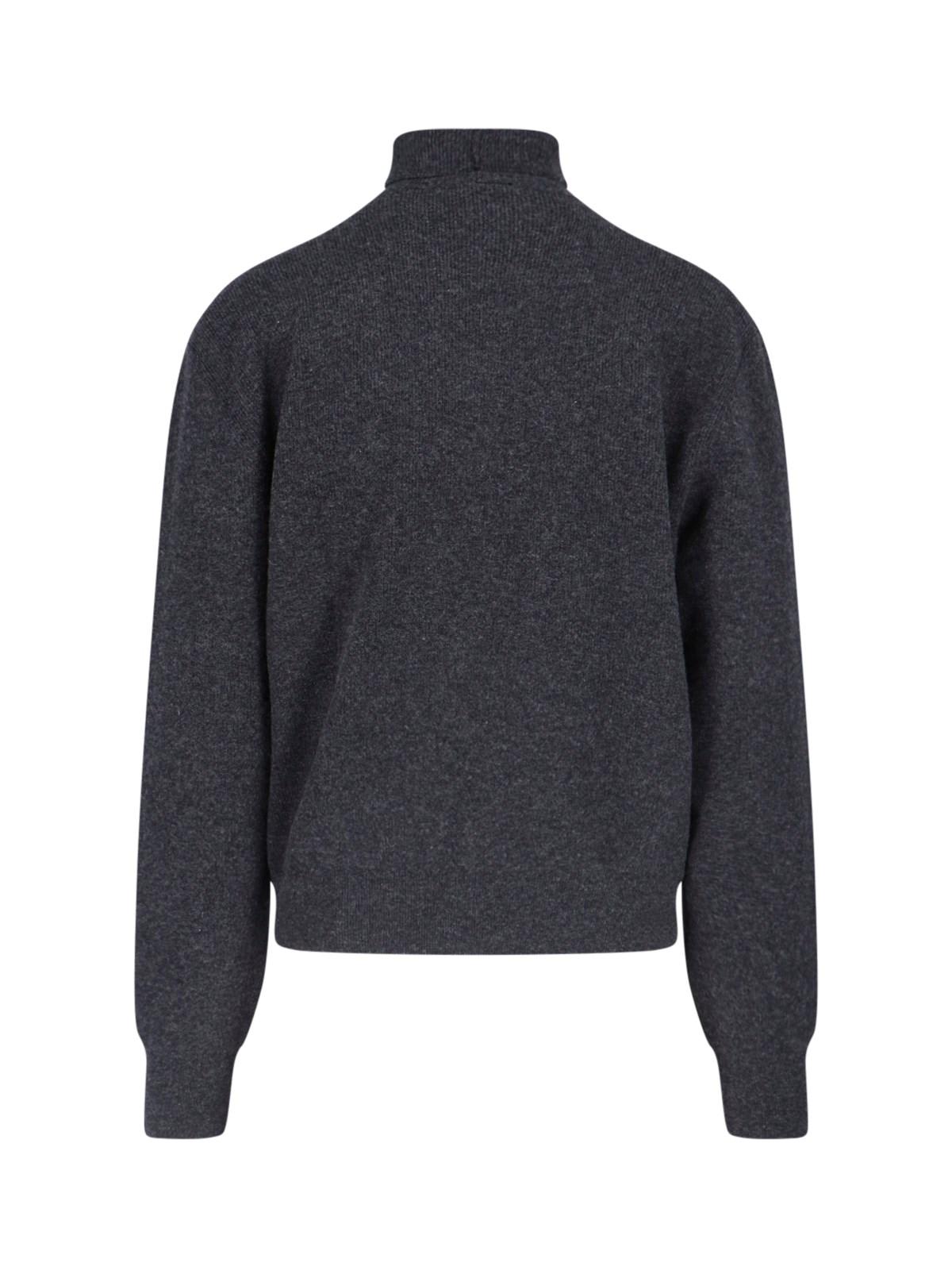 Shop Lemaire High Neck Sweater In Anthracite Melange