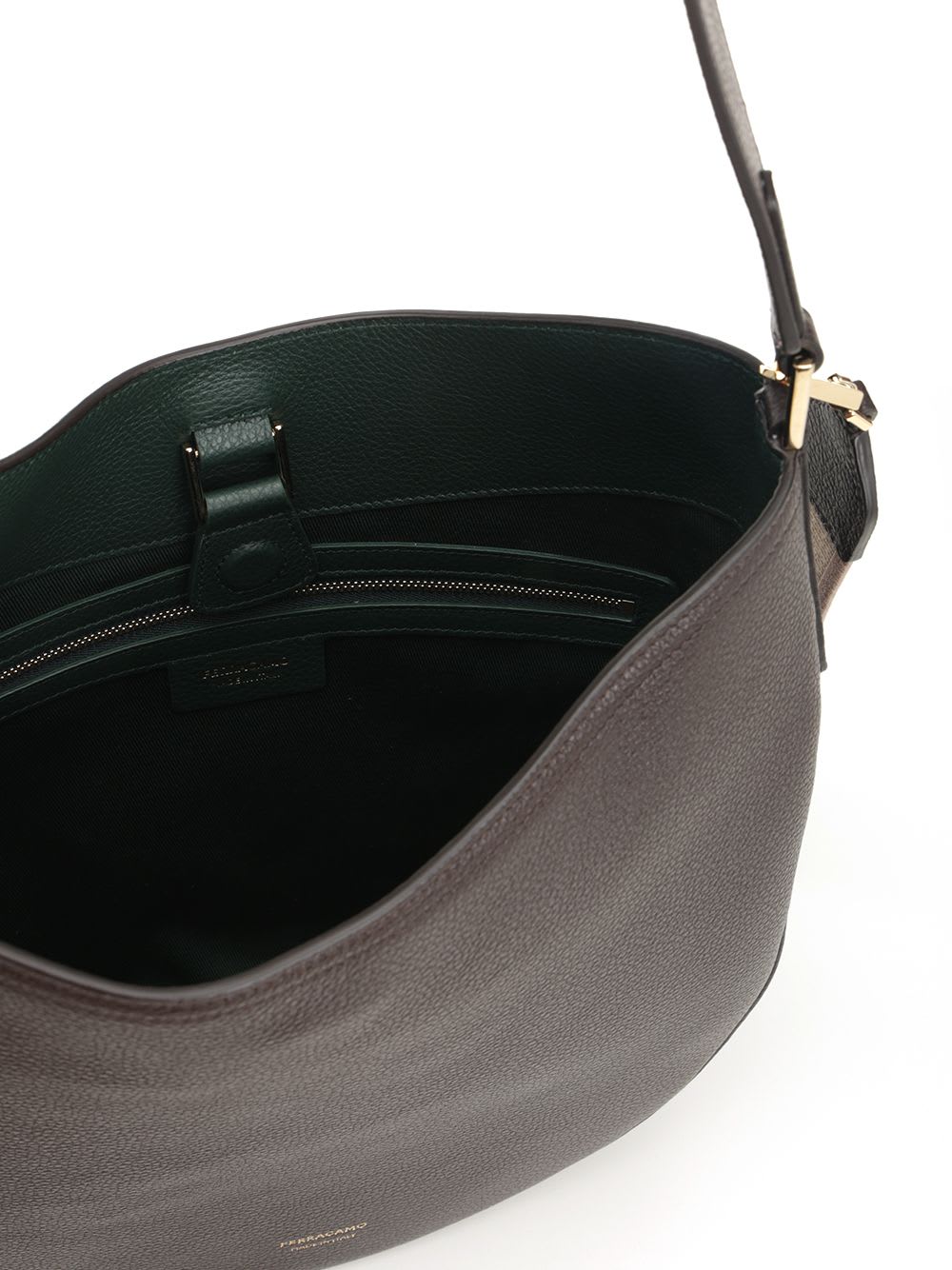 Ferragamo Hobo Smile Medium Bag With Doubel Shoulder Strap Shoulder Bags Brown