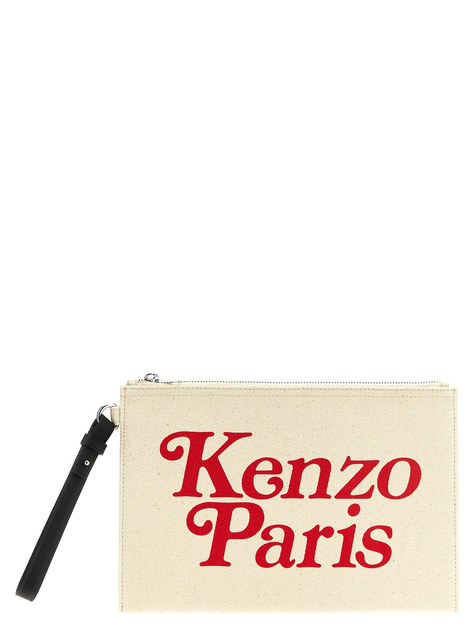 Shop Kenzo Utility Clutch In Ecru