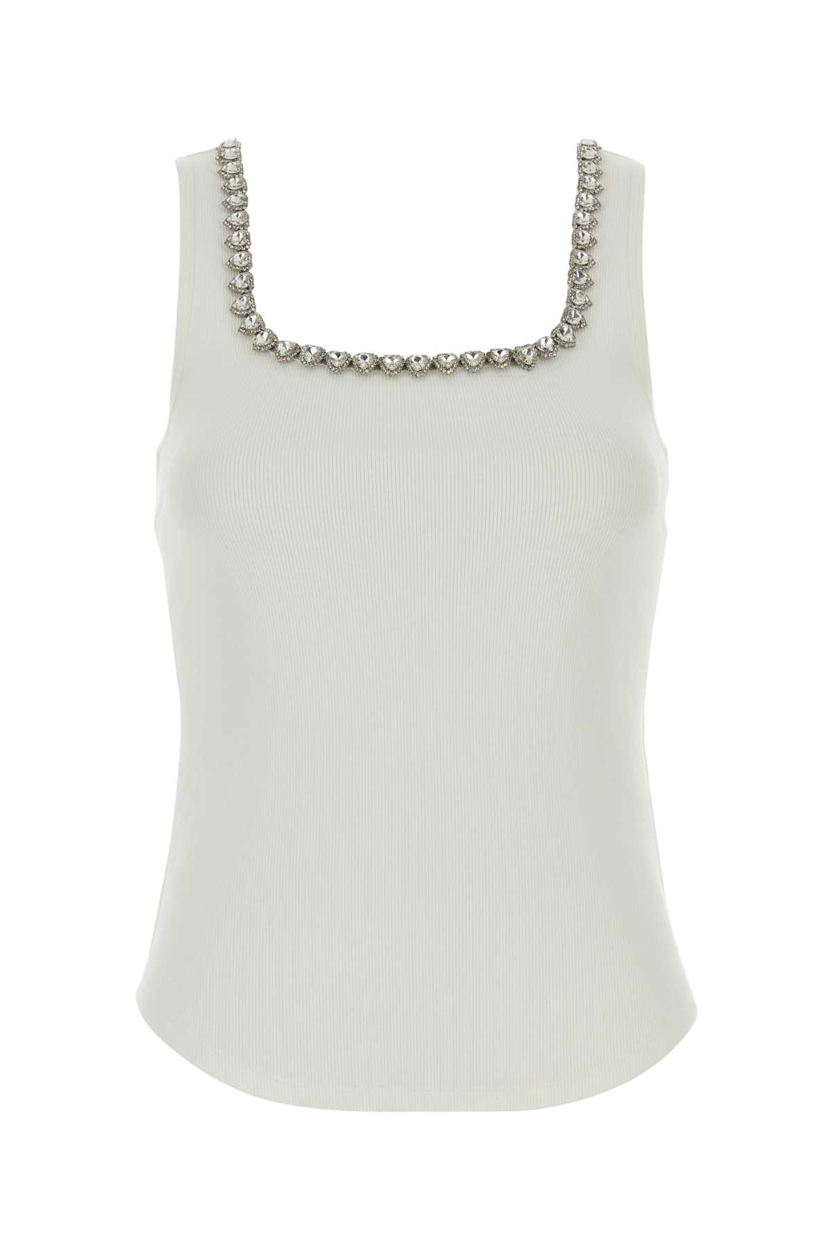 Zimmermann White Stretch Cotton Tank Top In White