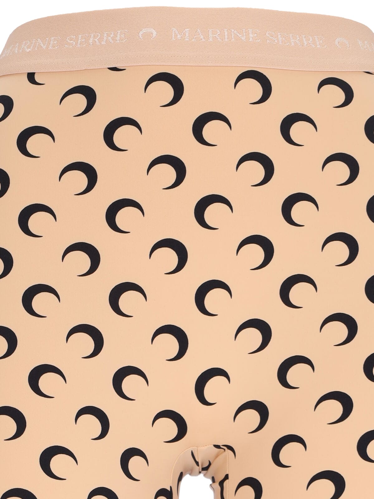 Marine Serre Women's Ta10 Moon-print Stirrup-strap Recycled-polyamide-blend Leggings In Nude