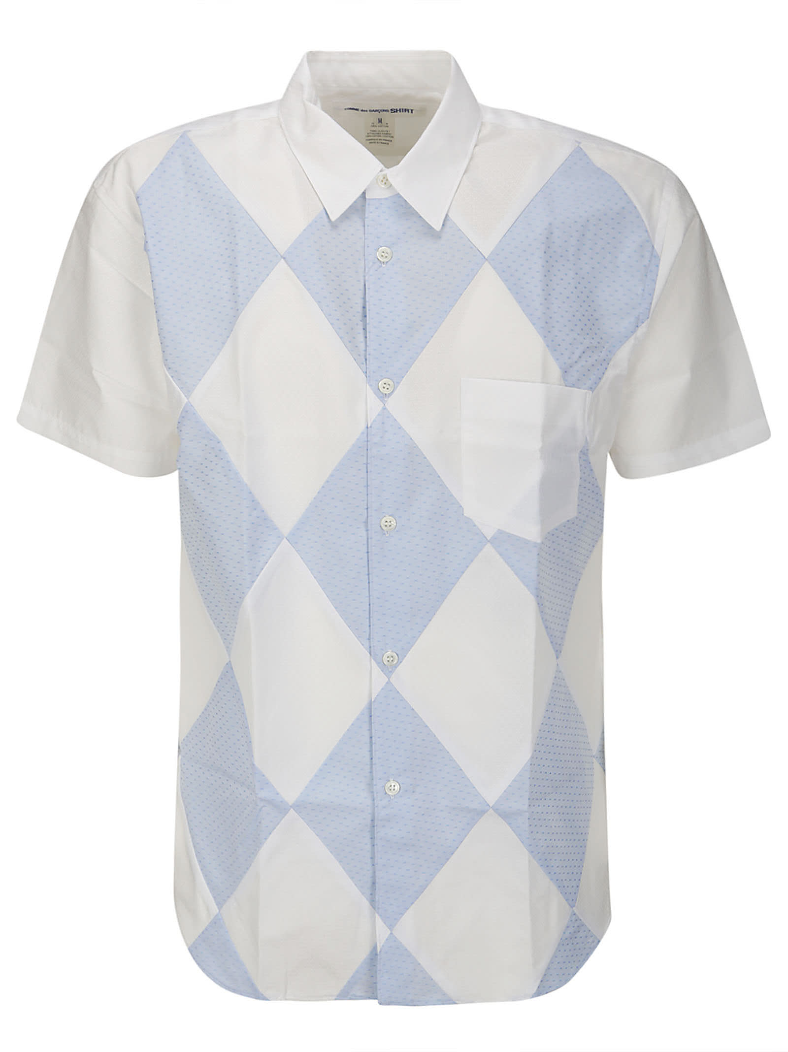 Shop Comme Des Garçons Shirt Cotton Dobby With Dot Pattern X Cotton Dobby With In White/blue