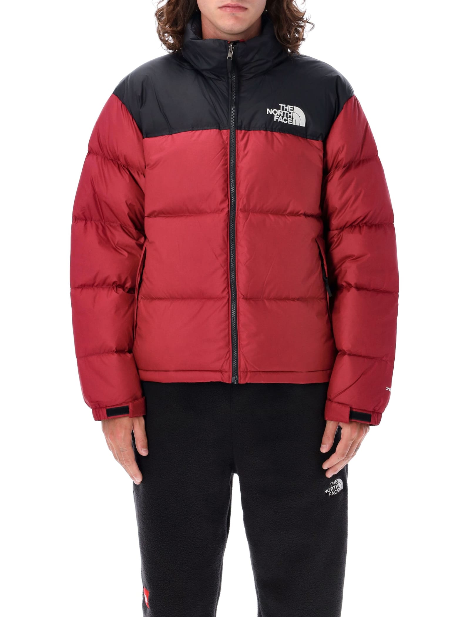 Shop The North Face 1996 Retro Nuptse Jacket In Betroot/tnf Black